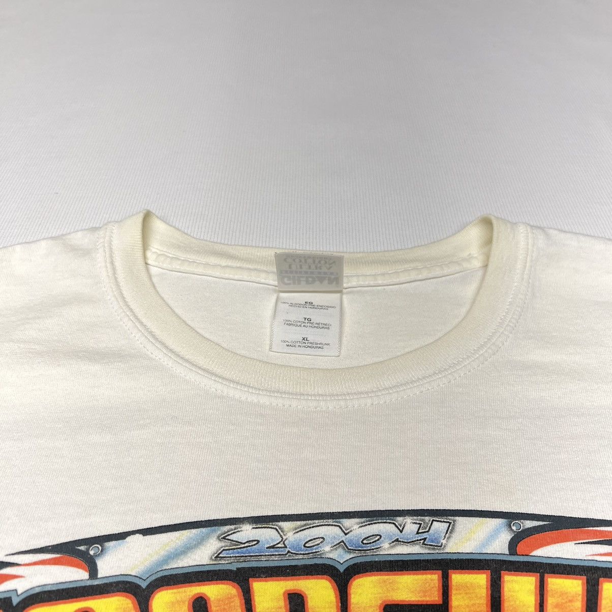 Gildan × Vintage VTG Car Hot Rod Tee Shirt White Classic Auto Retro Graphic Size US XL / EU 56 / 4 - 10 Thumbnail