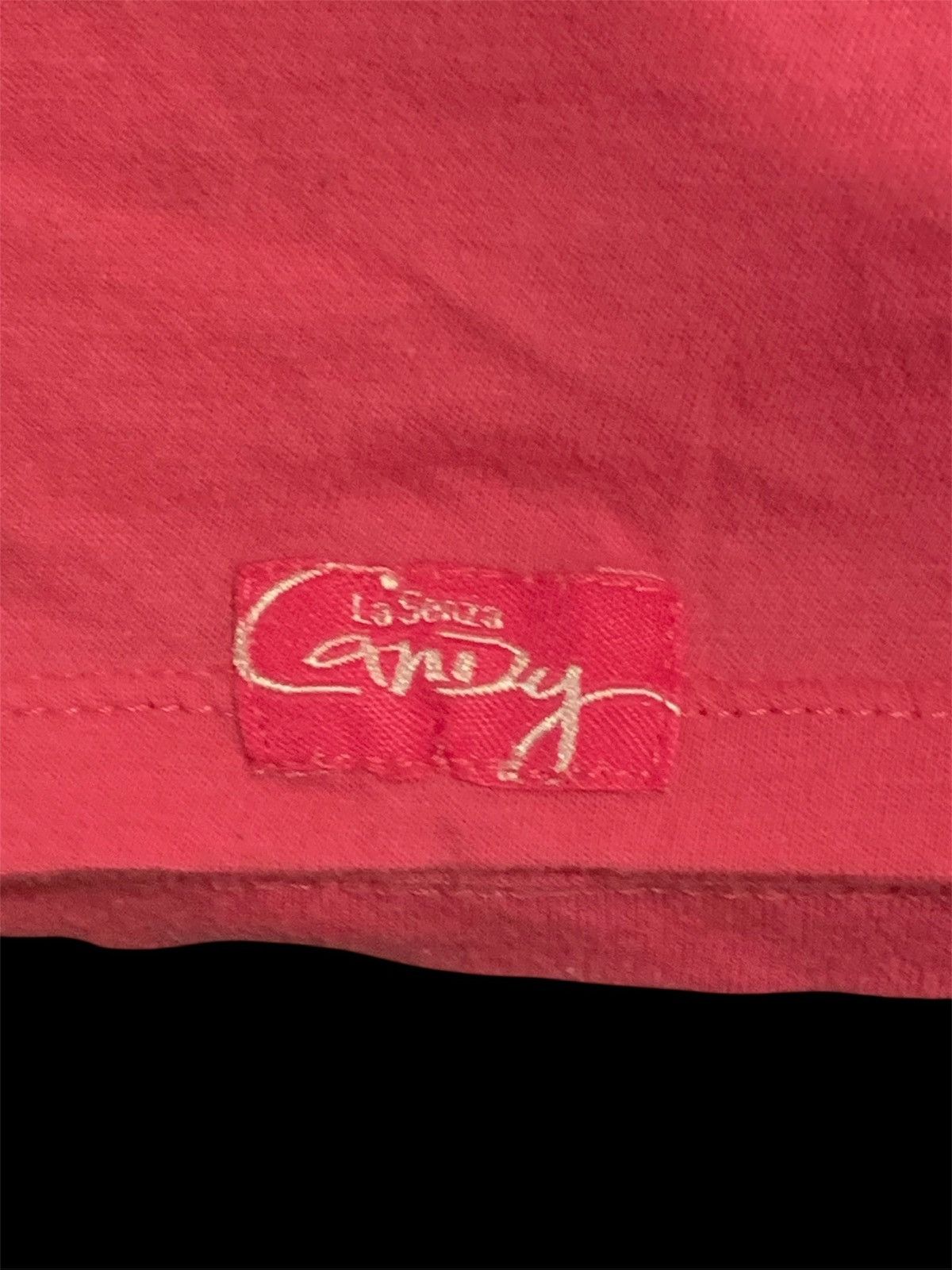 Vintage VTG Y2K La Senza Candy Glam Sequin Graphic Pink SS Baby Tee Size L / US 10 / IT 46 - 4 Thumbnail