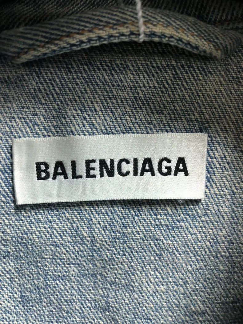 Balenciaga Balenciaga Pattern logo printed collar long-sleeved denim Size US XXS / EU 40 - 3 Thumbnail
