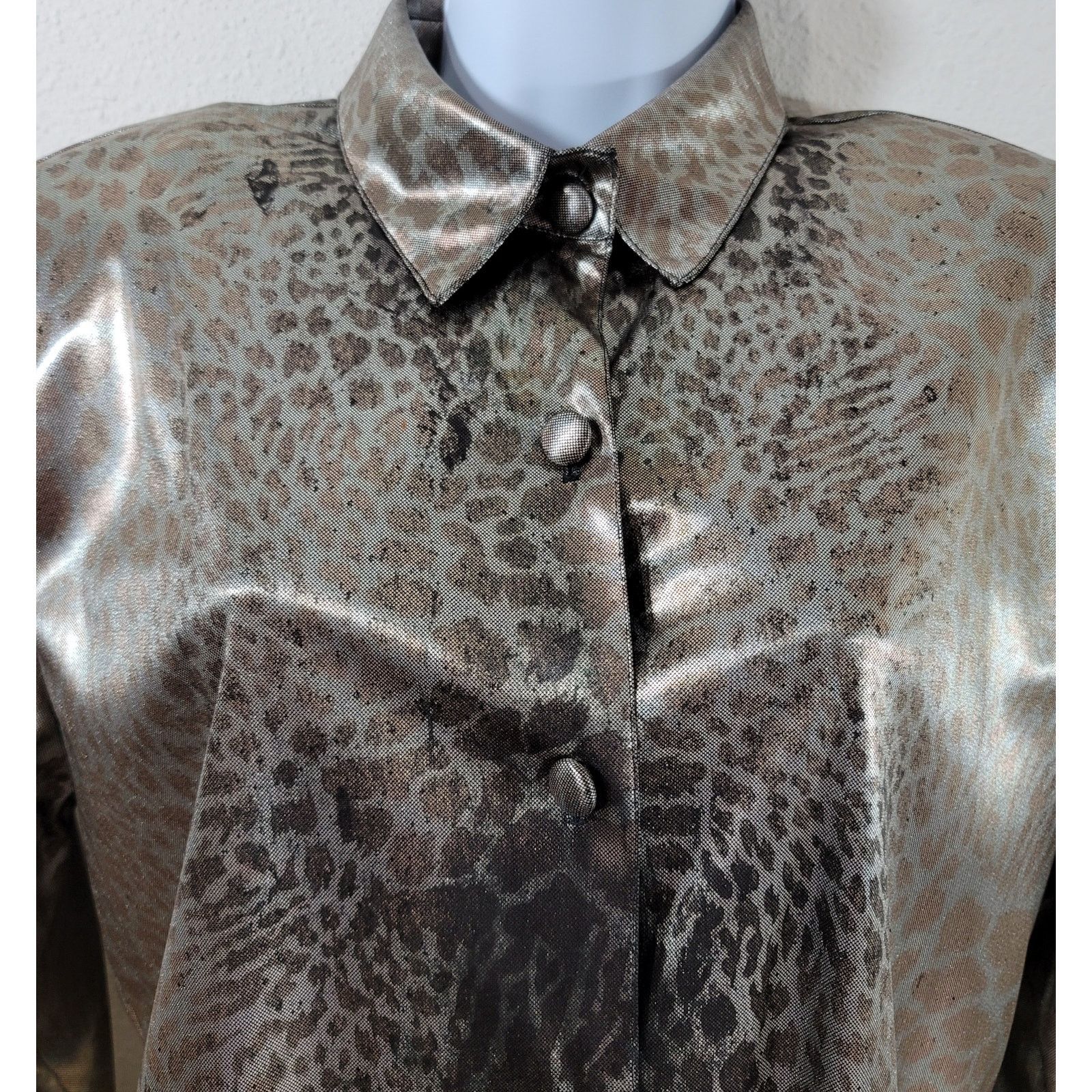 Other VTG Connie Anderson Audio Gold Metallic Animal Print Top XS Size XS / US 0-2 / IT 36-38 - 5 Thumbnail