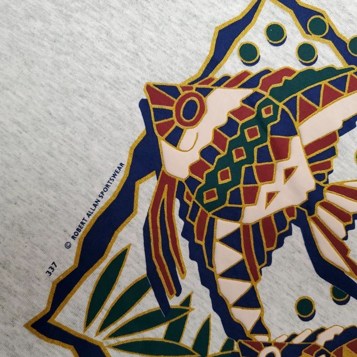 Vintage VTG Hawaii Shirt Mens XL Gray Robert Allan Sportswear Cotton Blend Crew Neck Short Sleeve 90s USA Tropical Fish T-Shirt Mens Size US XL / EU 56 / 4 - 3 Thumbnail