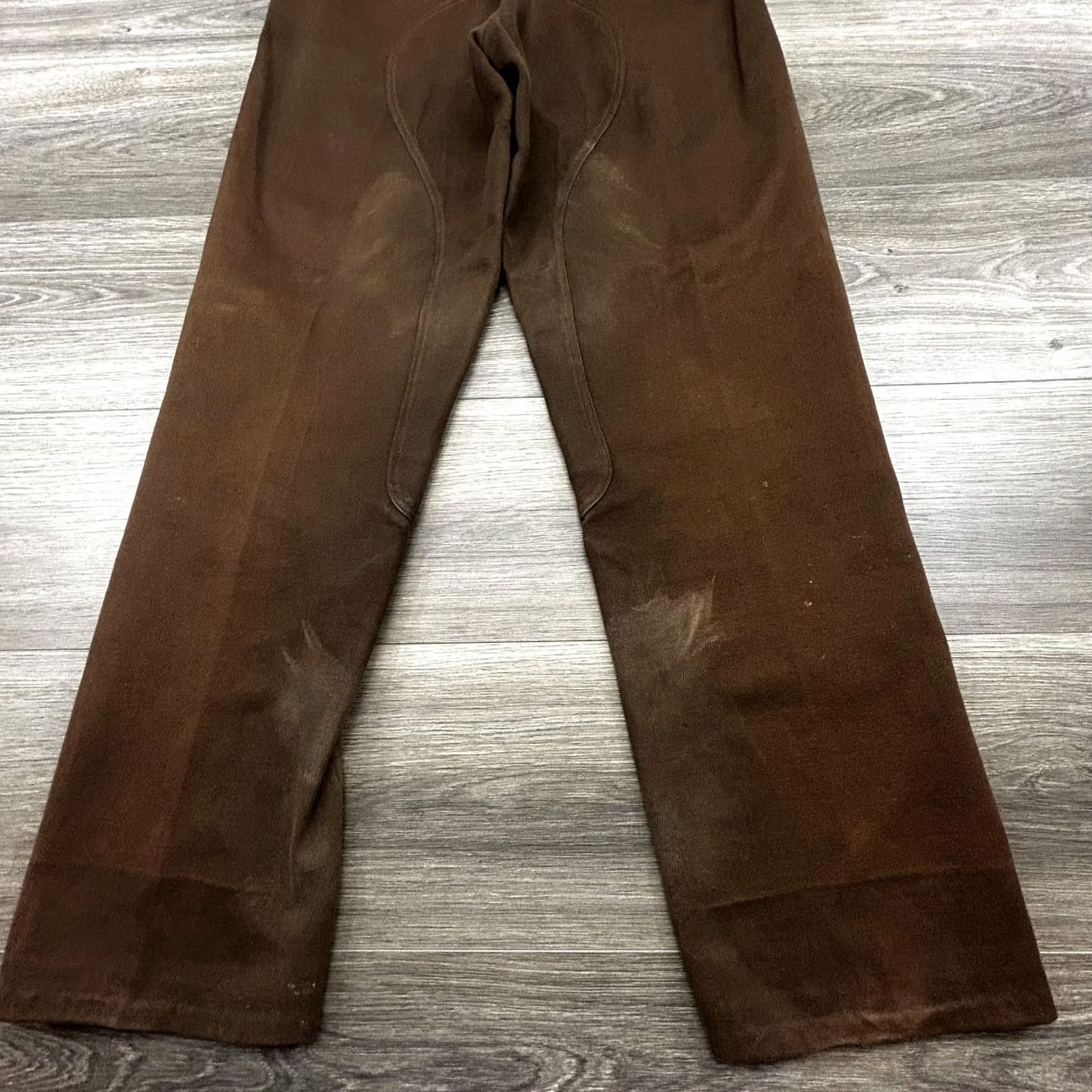 Vintage VINTAGE Real Sport Mens 30x30 Brown Canvas Riding Pants Flat Front Straight Leg Workwear Casual Size US 30 / EU 46 - 4 Thumbnail