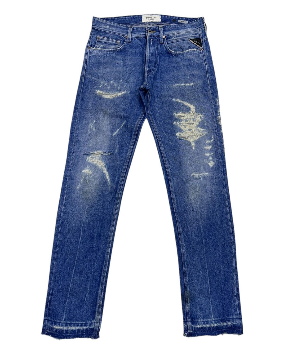 If Six Was Nine × Le Grande Bleu (L.G.B.) × Replay Vintage Replay Broken Edge Selvedge Denim Release Hem Jeans Size US 32 / EU 48 - 1 Thumbnail