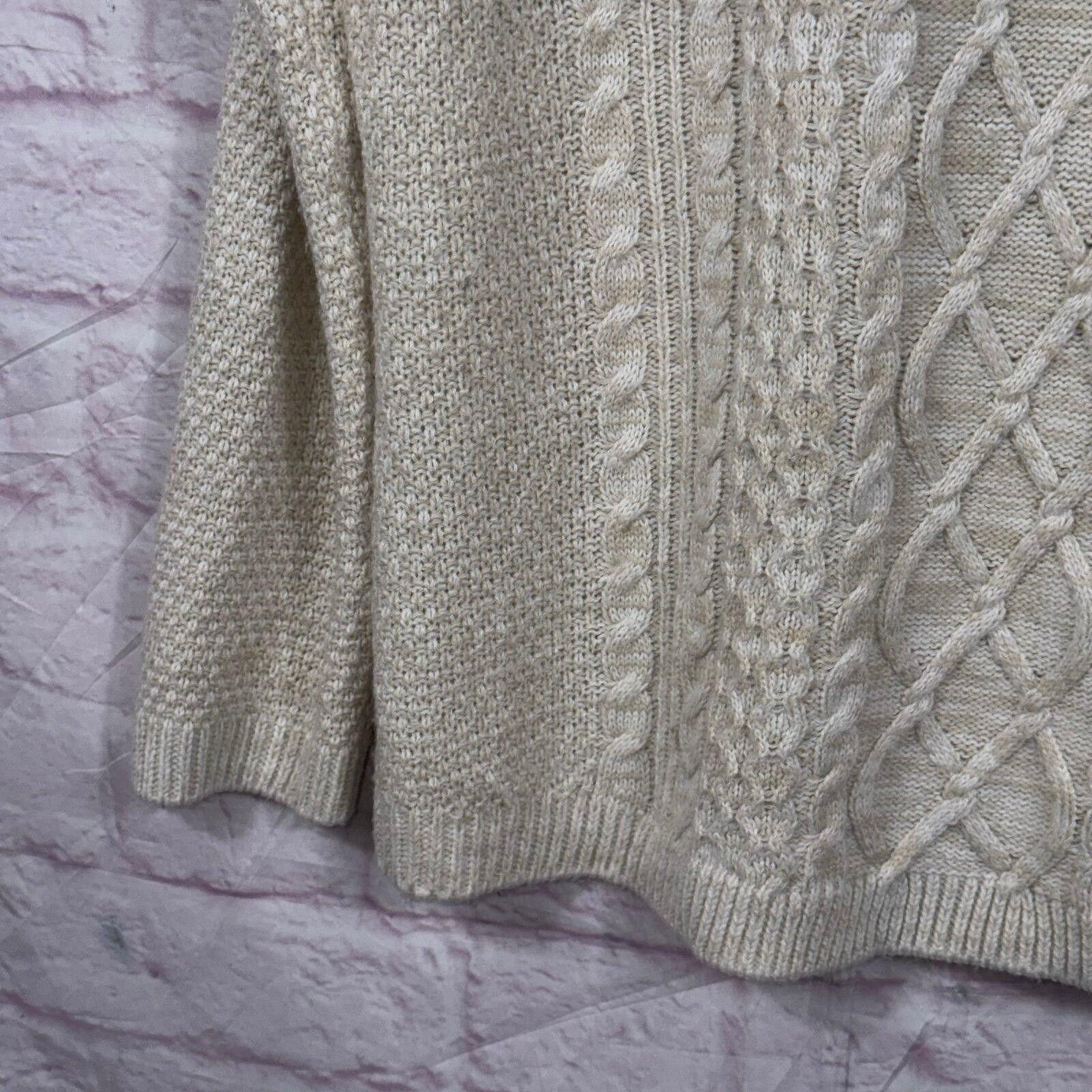 Croft & Barrow Croft & Barrow Cream Cable Knit Sweater Size Large Size L / US 10 / IT 46 - 4 Thumbnail
