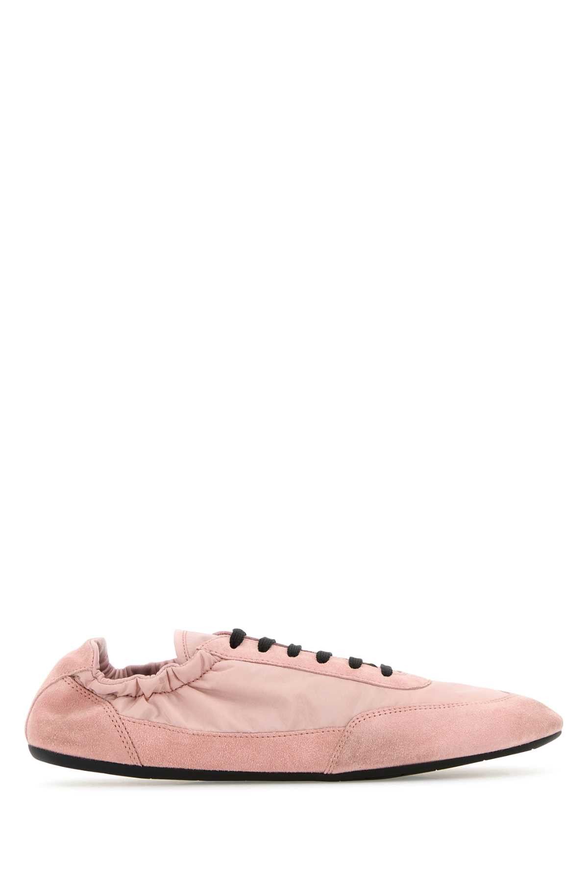 Prada Pink Re-Nylon And Suede Collapse Sneakers Size US 5.5 / IT 35.5 - 1 Thumbnail