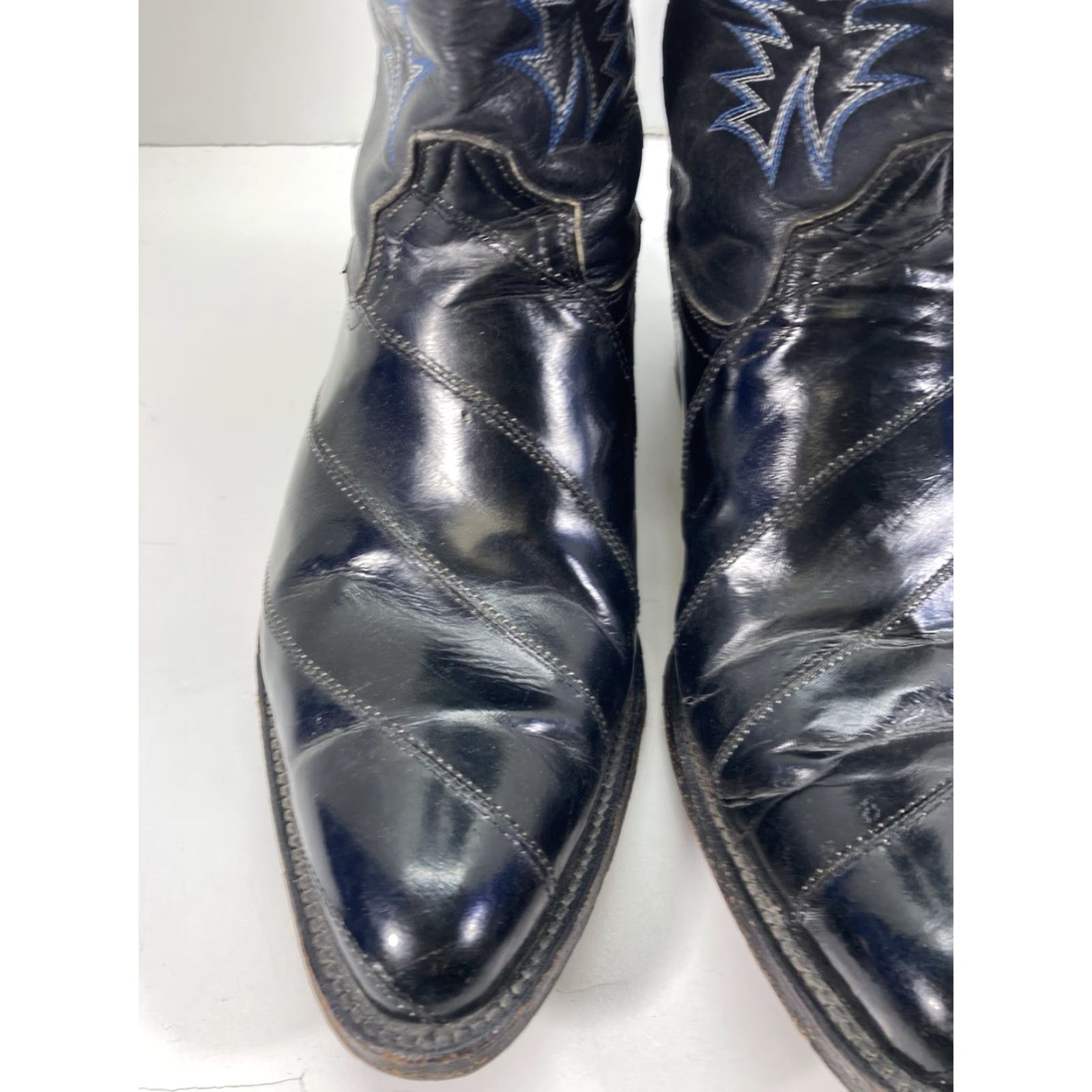 Vintage VINTAGE JAR Boots Western Boot Men Size 8 Black Exotic Leather Eel Skin Mexico Cowboy Rodeo Leather Upper Pull On D Mens Size US 8 / EU 41 - 3 Thumbnail
