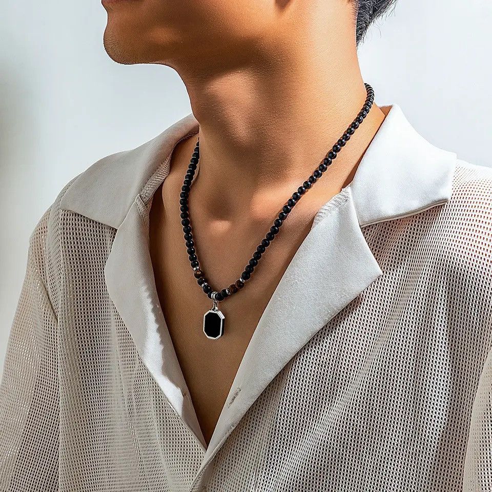 Jewelry × Vintage Hip Hop Stainless Steel Geometric Pendant Necklace Size ONE SIZE - 3 Thumbnail