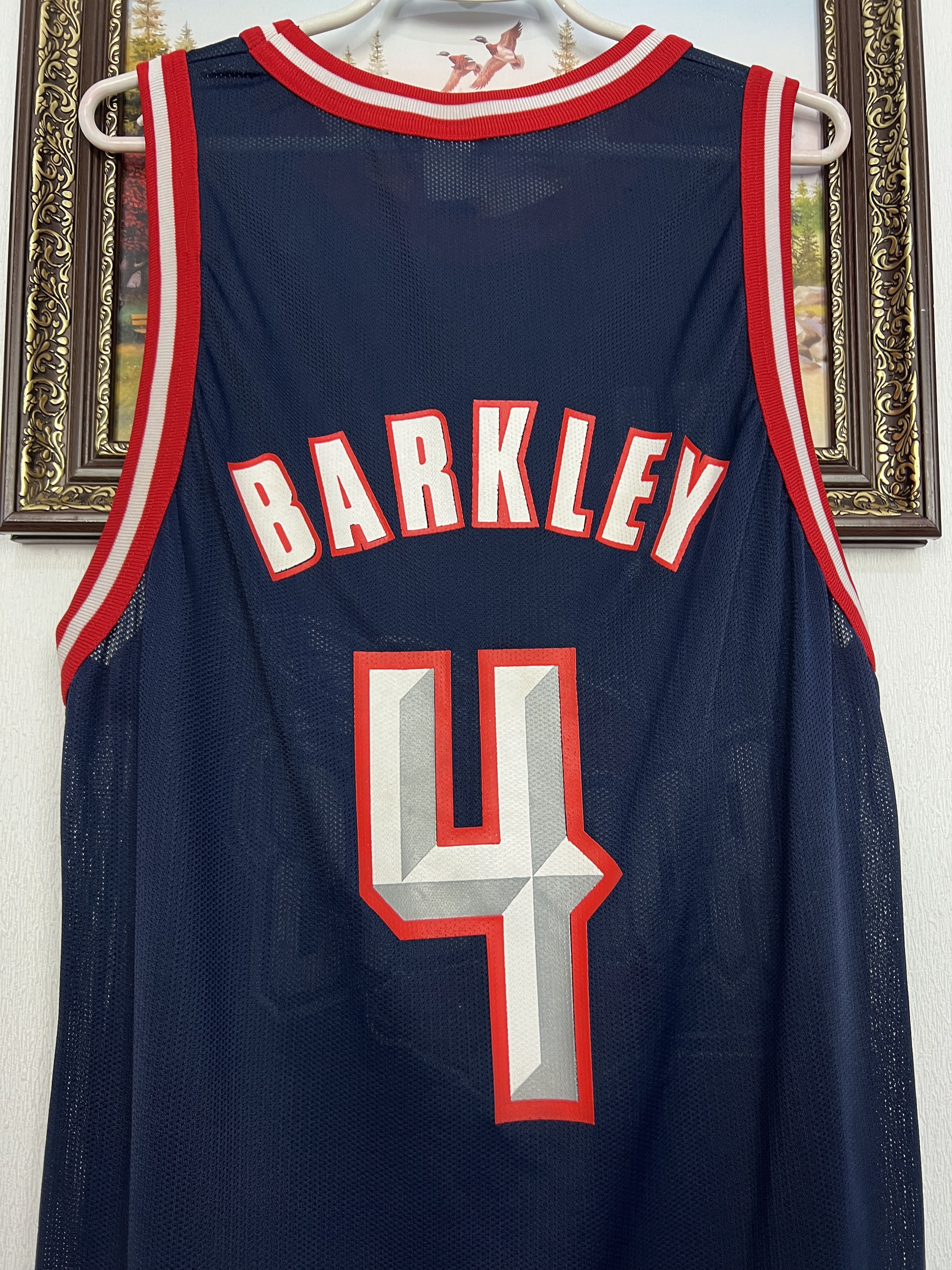 Champion Vintage 90's Houston Rockets Charles Barkley NBA Jersey Size US XL / EU 56 / 4 - 8 Thumbnail