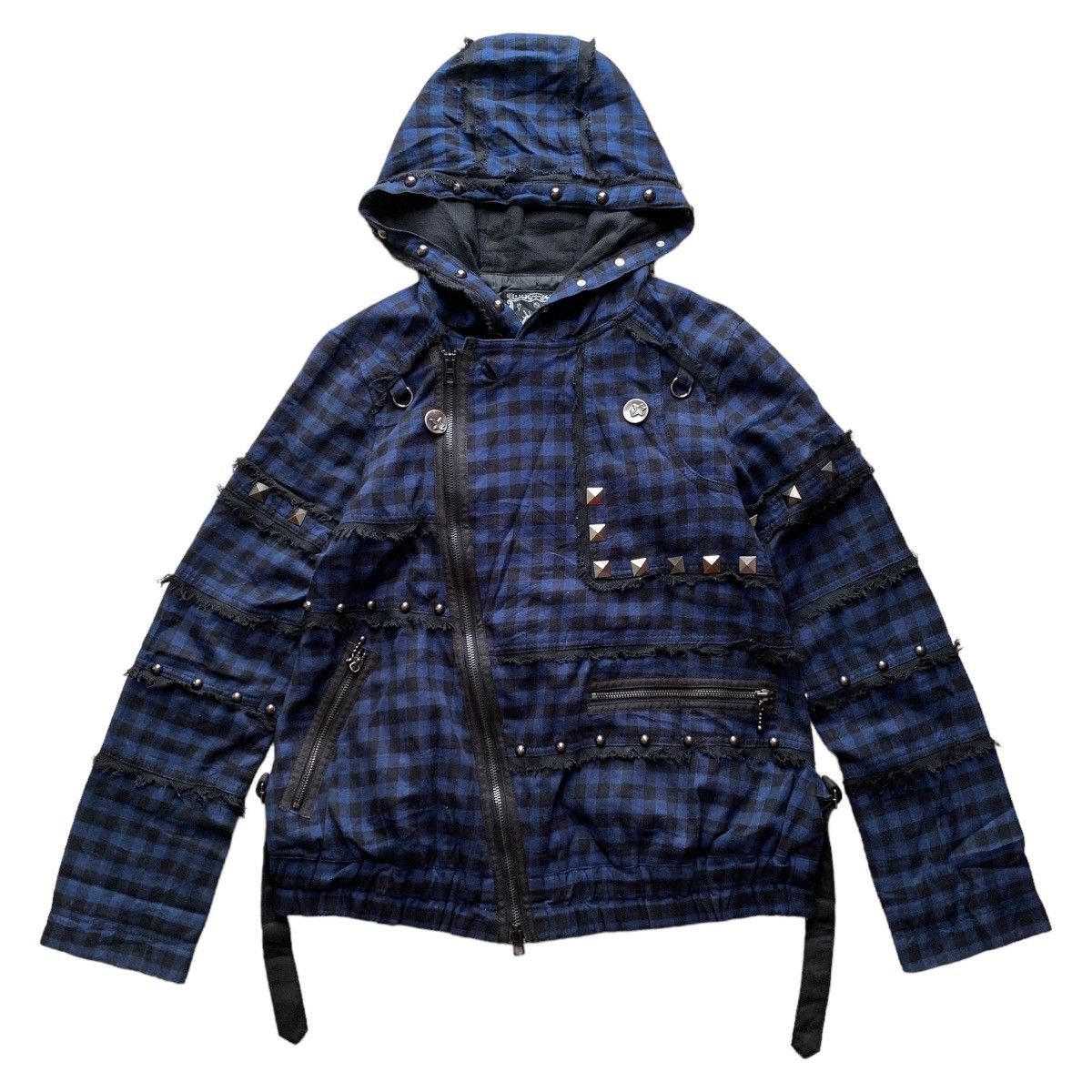 Japanese Brand Studded Bondage Punk by Algonquins Double Collar Jacket Size M / US 6-8 / IT 42-44 - 2 Thumbnail