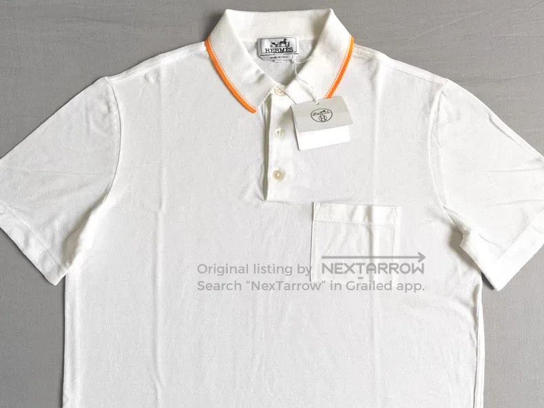 Hermes Hermes Men's short-sleeve Polo shirt, 100% cotton Size US M / EU 48-50 / 2 - 3 Thumbnail