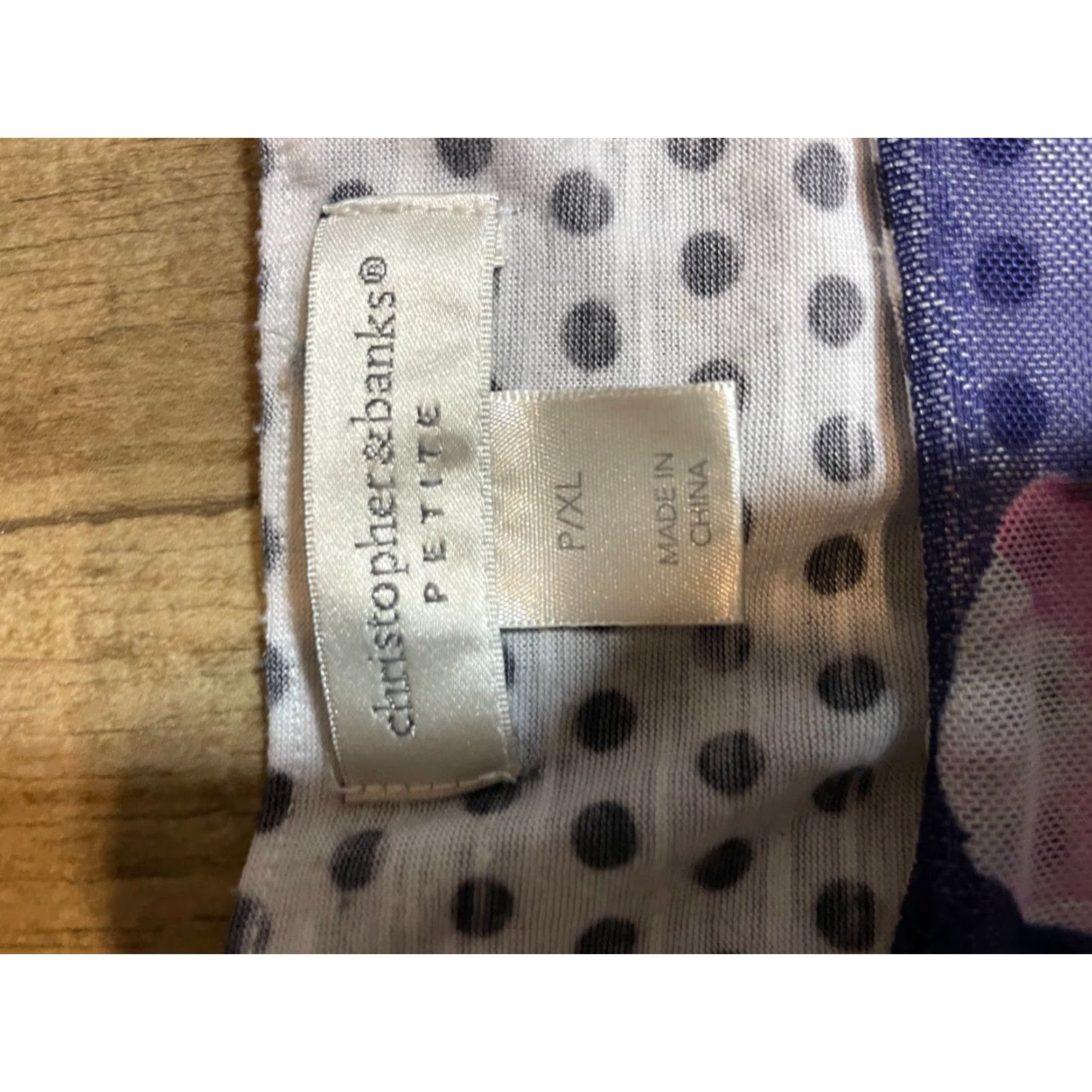 Vintage Christopher & Banks Top Womens PXL Petite XL Purple Floral Butterfly Lined Shirt Size XL / US 12-14 / IT 48-50 - 3 Thumbnail