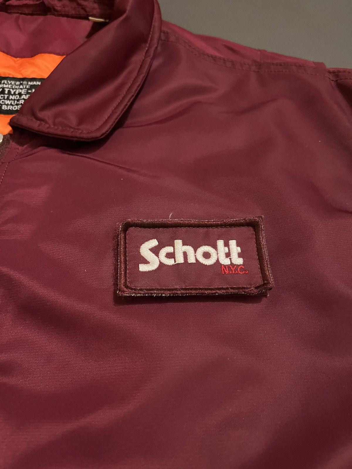 Schott × Vintage Schott cropped fit bomber ma-2 jacket vintage 90s Size US XL / EU 56 / 4 - 4 Thumbnail