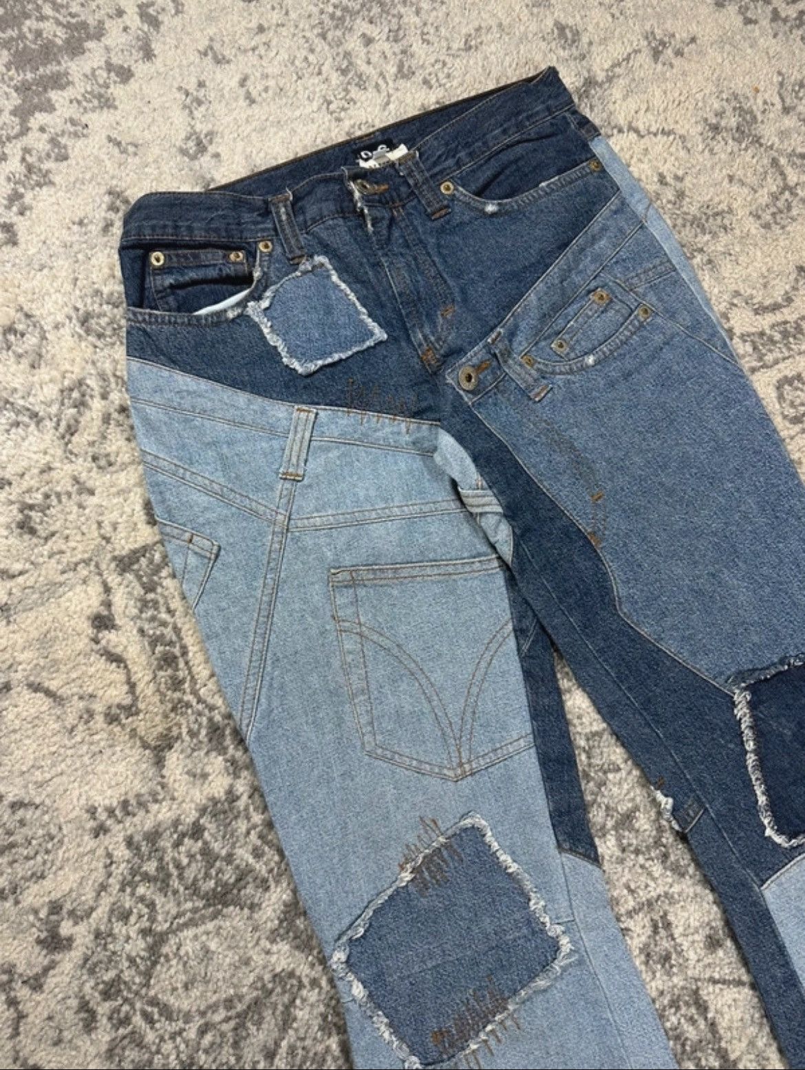 Dolce & Gabbana Multi Denim Patchwork Jeans by Dolce & Gabbana Size 28" / US 6 / IT 42 - 3 Thumbnail