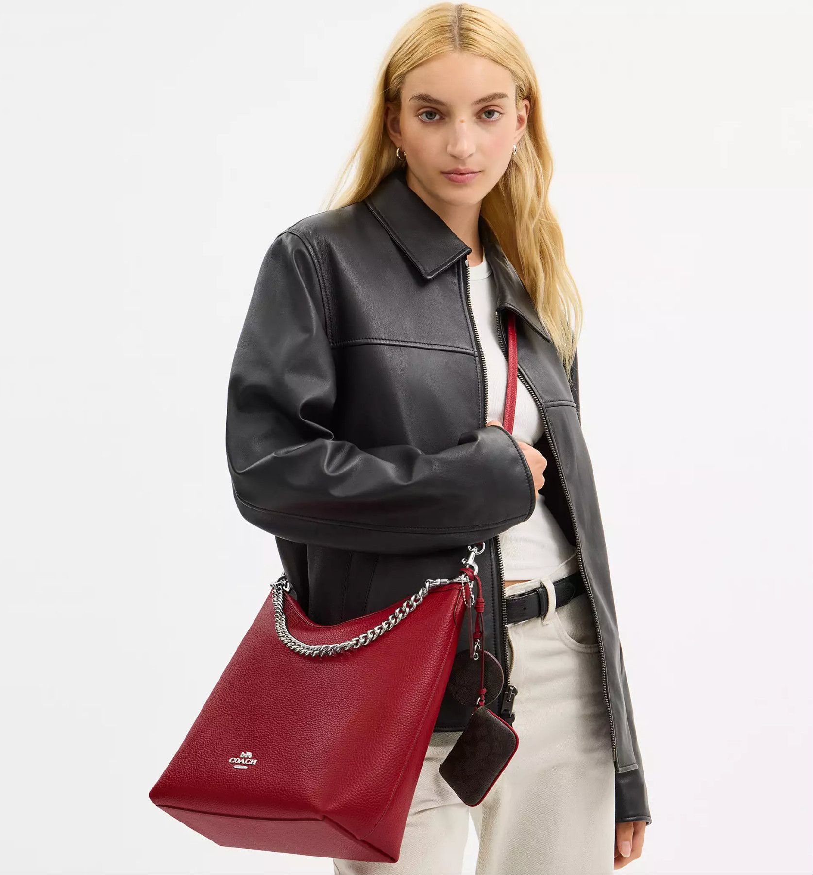 Coach Laurel Large Shoulder Bag With Mirror Charm And Pouch CBI93 Size ONE SIZE - 7 Thumbnail