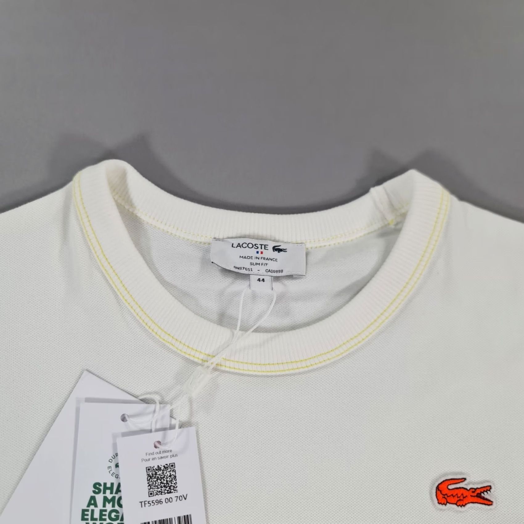 Lacoste Lacoste Womens T Shirt White 44 Slim Crew Neck Short Sleeve Organic Cotton Piqué Made In France Logo Modern Casual Womens Regular XS? Size M / US 6-8 / IT 42-44 - 2 Thumbnail