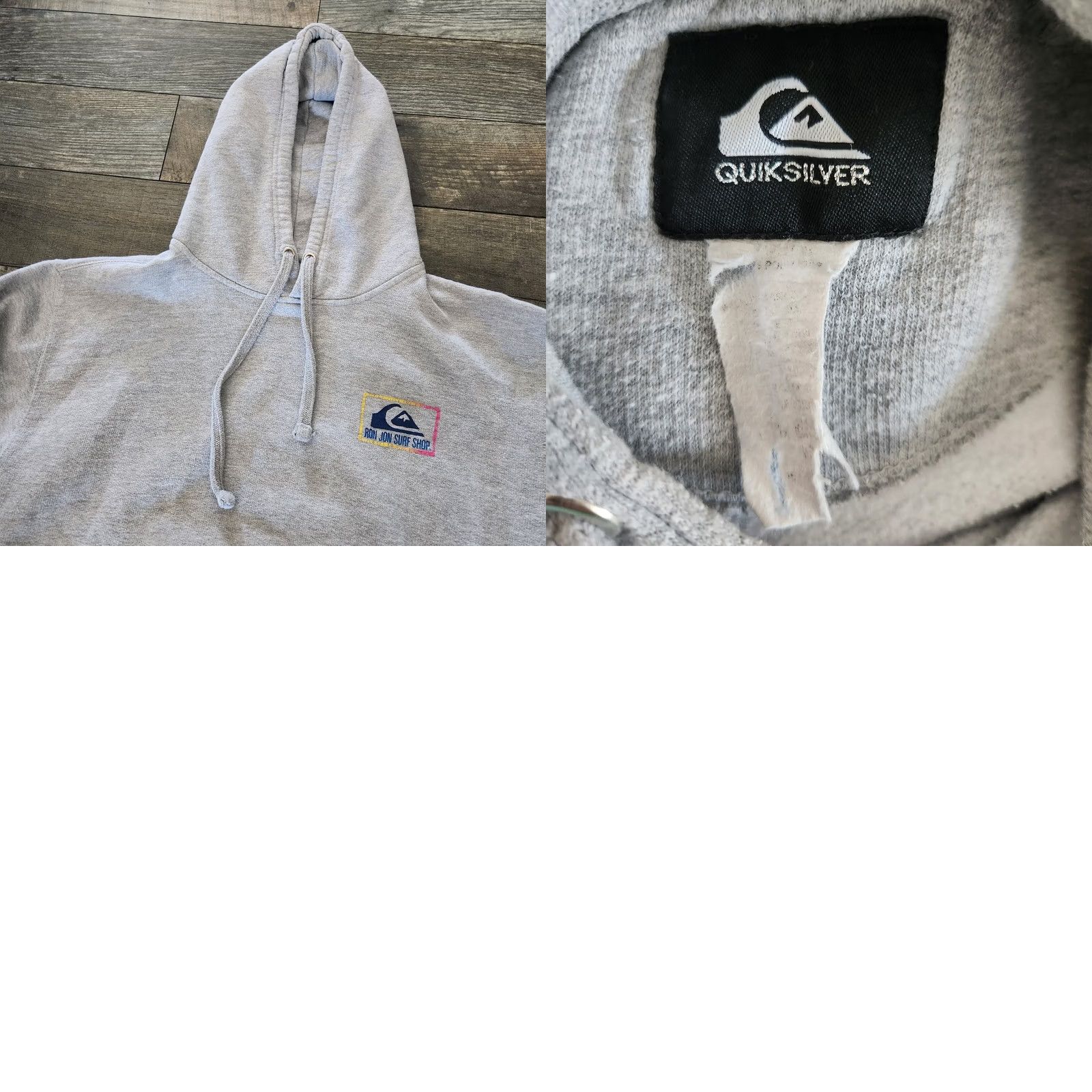 Quiksilver VINTAGE Quiksilver Hoodie Gray Surf Y2K Double Sided Ron Jon M Mens/Unisex Medium Hoodie Gray Size US M / EU 48-50 / 2 - 8 Thumbnail
