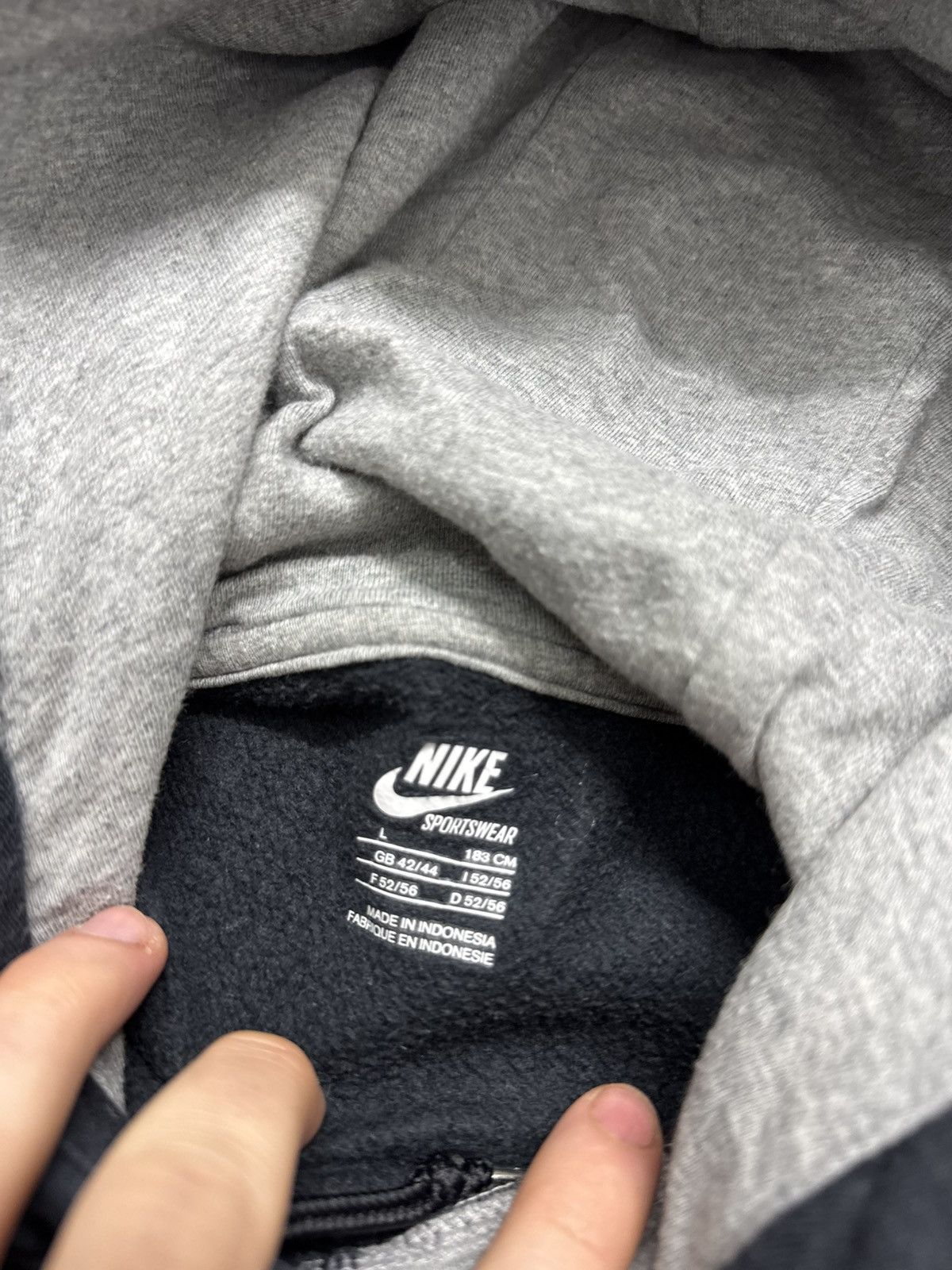 Nike Vintage Y2K Nike Big Swoosh Hoodie 00’s Size US L / EU 52-54 / 3 - 9 Thumbnail