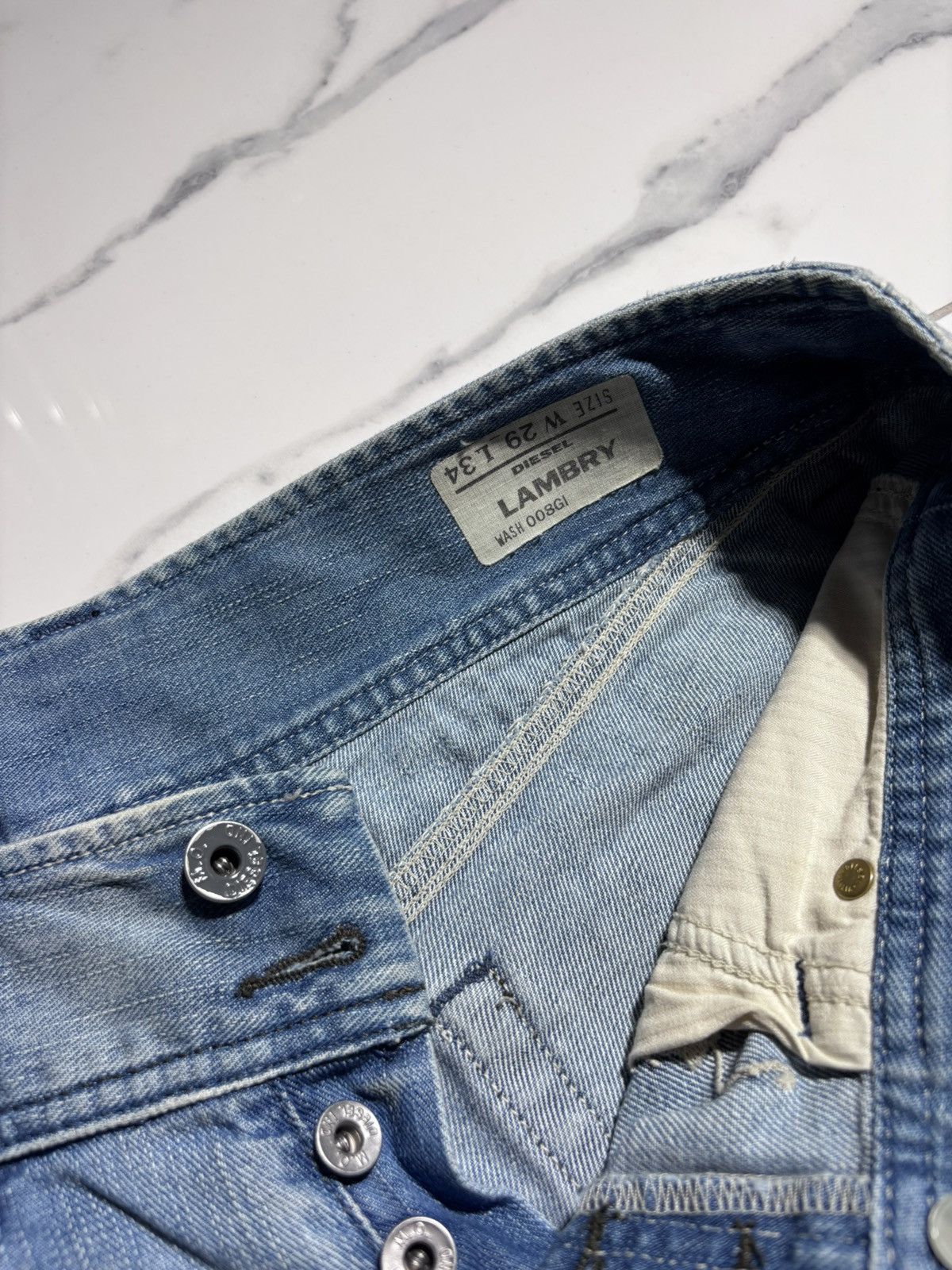 Diesel Y2K Diesel Jeans Vintage Light Blue Distressed 00’s Japanese Size 29" - 8 Thumbnail