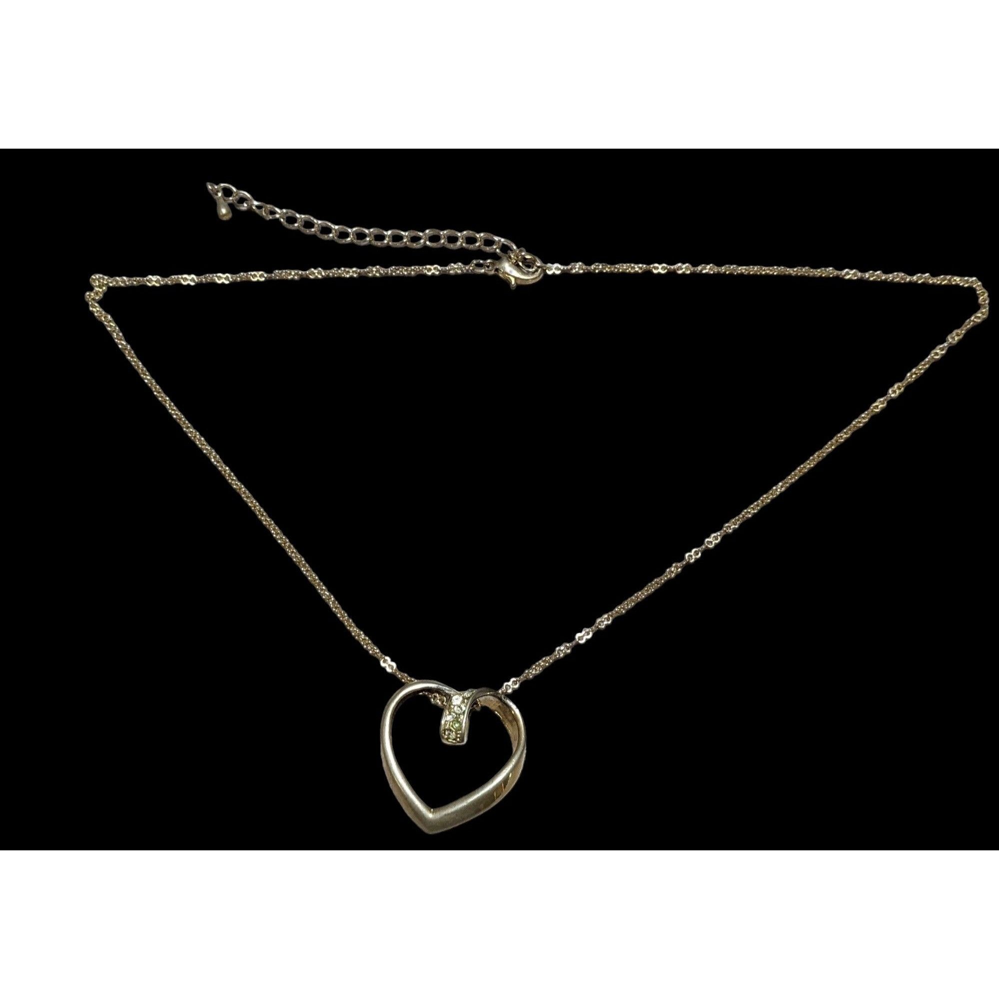 Other Open Heart-Shaped Rhinestone Pendant Necklace Size ONE SIZE - 2 Thumbnail