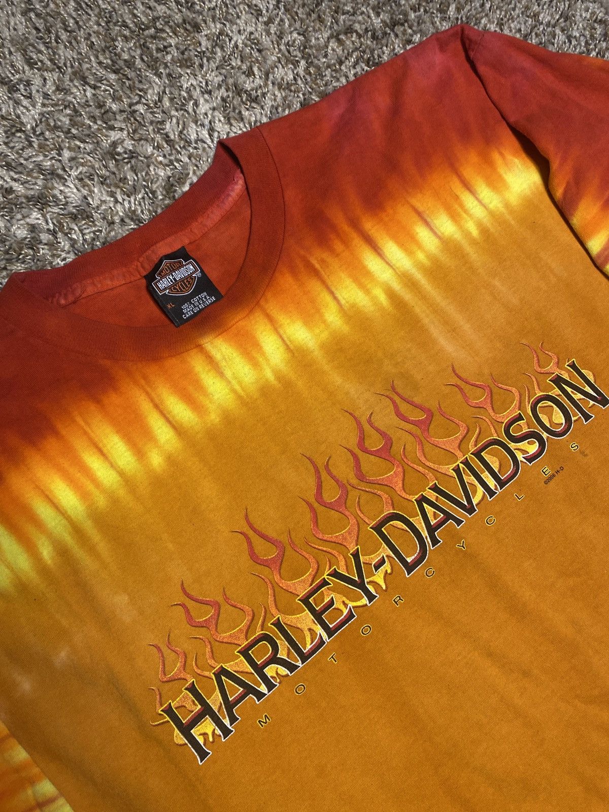 Harley Davidson × Vintage TieDye Harley Davidson Long Sleeve Size US XL / EU 56 / 4 - 2 Thumbnail