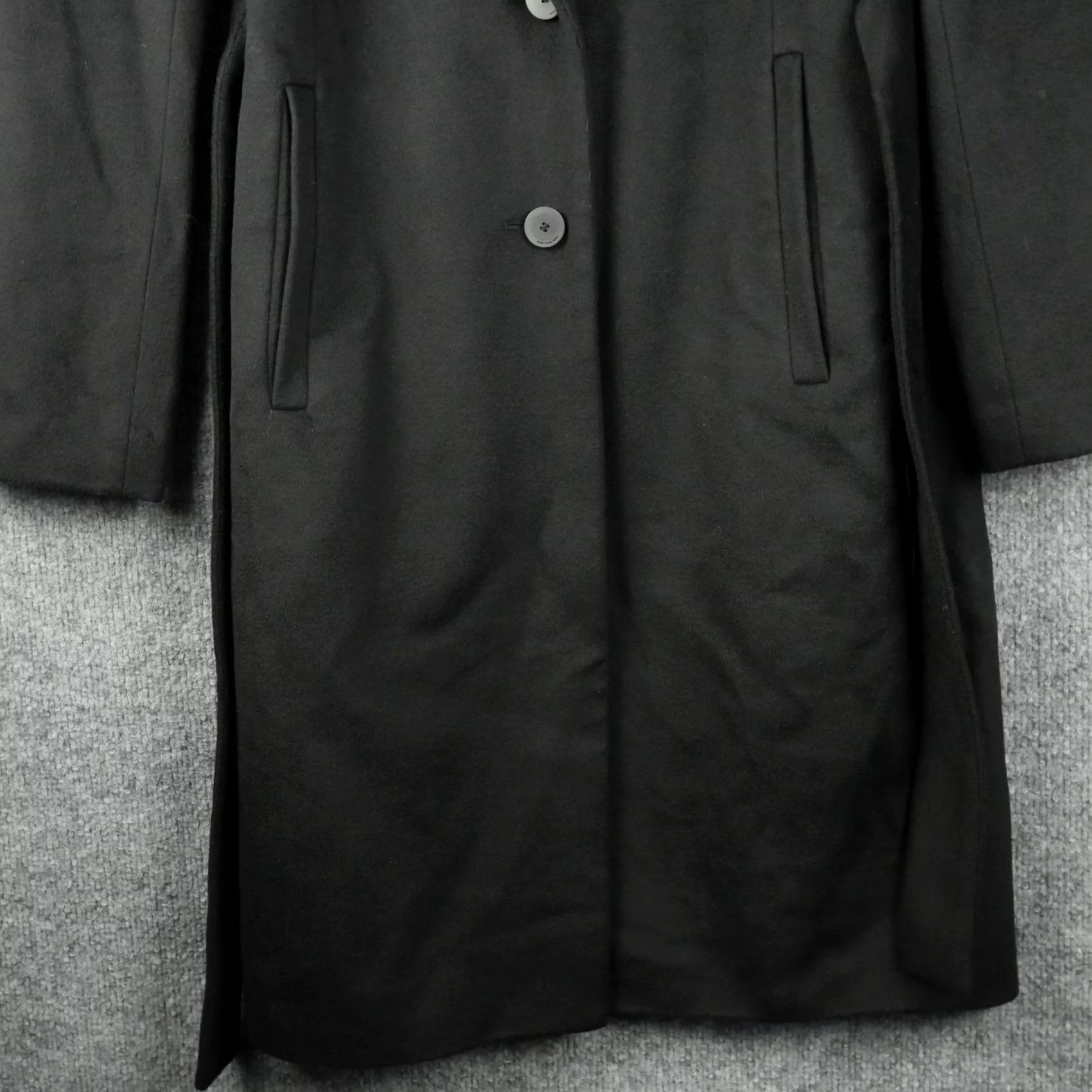 Hugo Boss Hugo Boss Coat Womens 6 Black Claira Belted Long Virgin Wool Overcoat Jacket Size M / US 6-8 / IT 42-44 - 2 Thumbnail