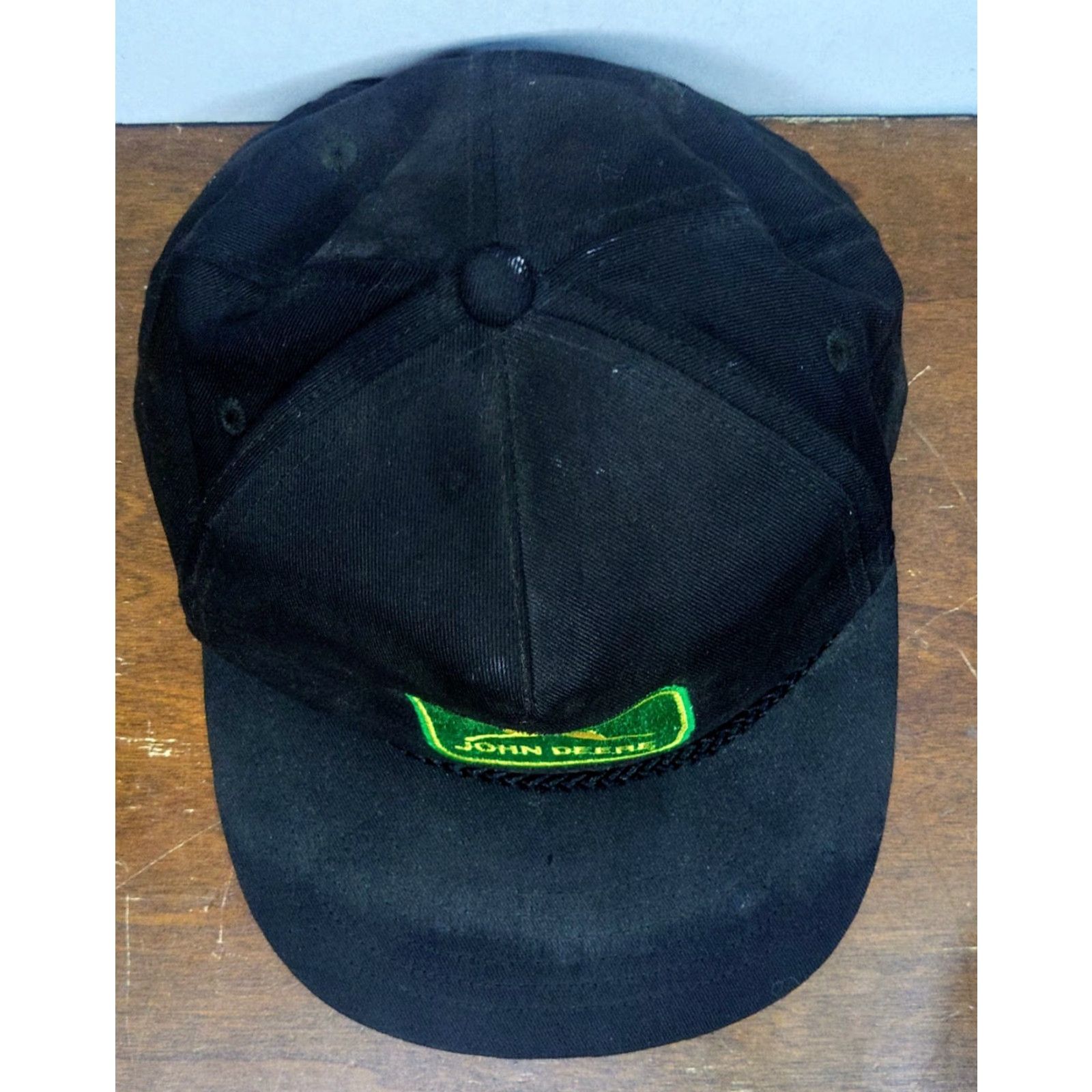 John Deere VINTAGE John Deere Patch Cord Snapback Hat Cap Trucker Hat Men Adjustable Black Canvas USA 80s 90s Farm Agriculture Size ONE SIZE - 4 Thumbnail