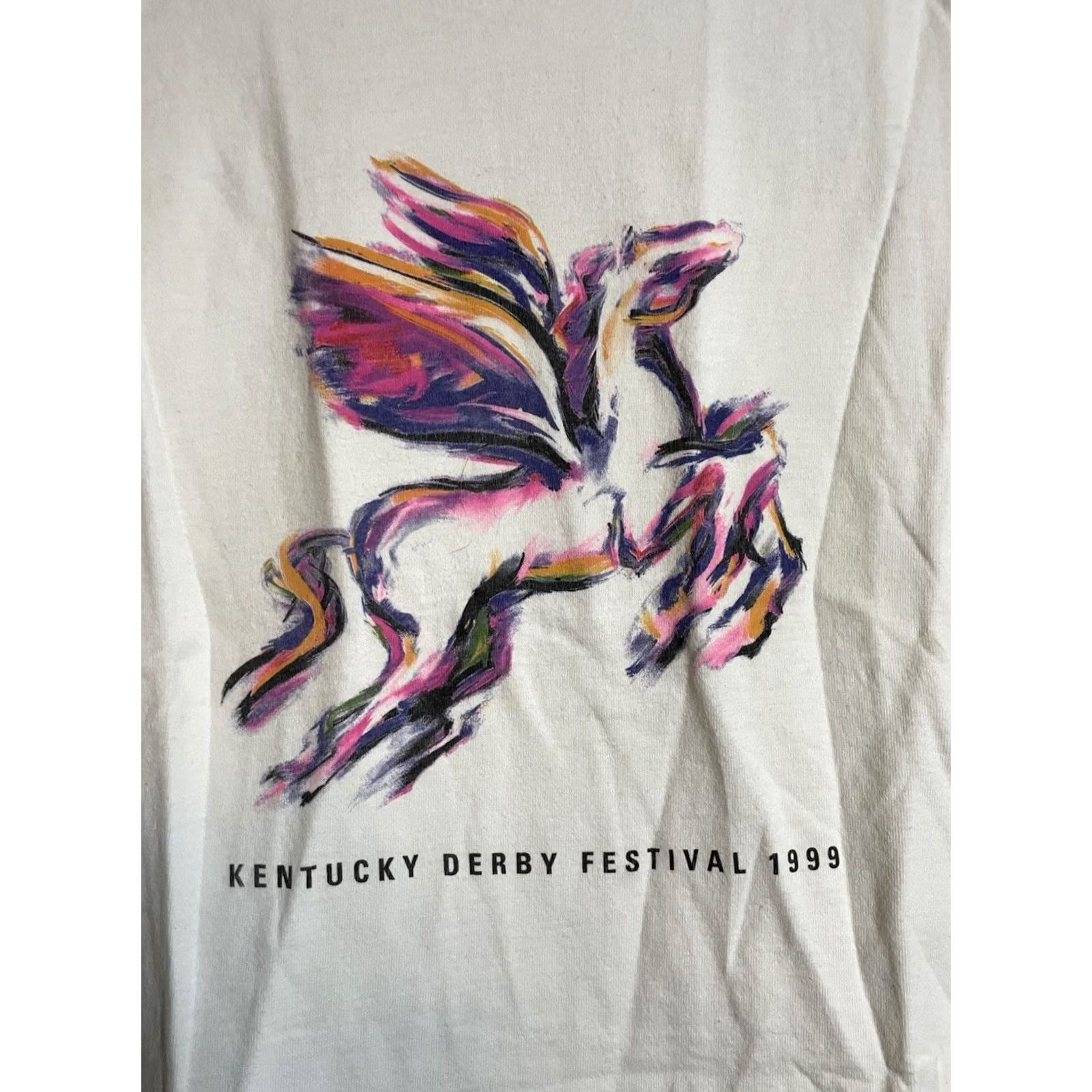 Fruit Of The Loom VINTAGE 1990s Kentucky-Derby Festival T-Shirt Size M White Nike? Size US M / EU 48-50 / 2 - 2 Thumbnail