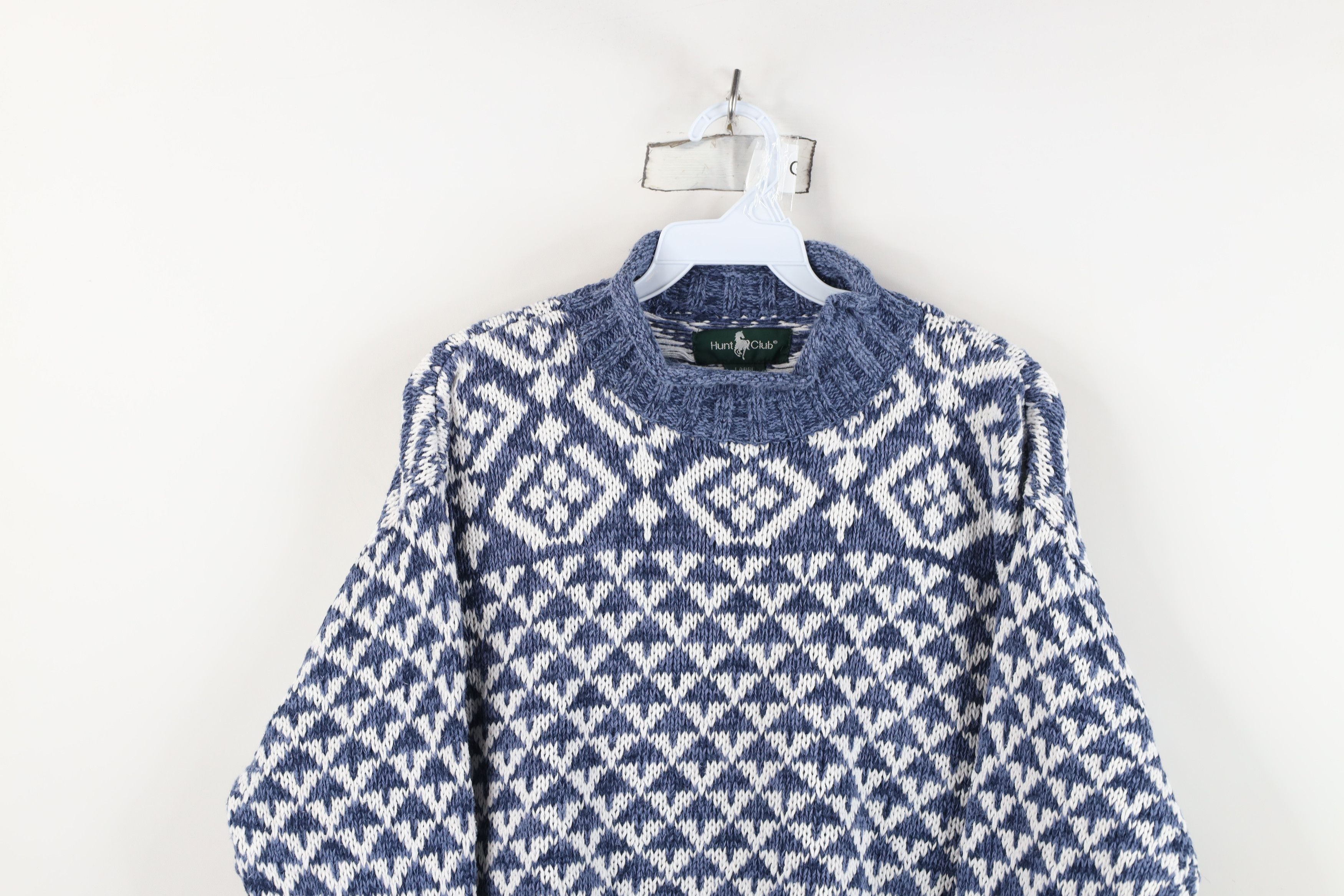 Vintage Vintage 90s Streetwear Geometric Marled Knit Tunic Sweater Size L / US 10 / IT 46 - 2 Thumbnail