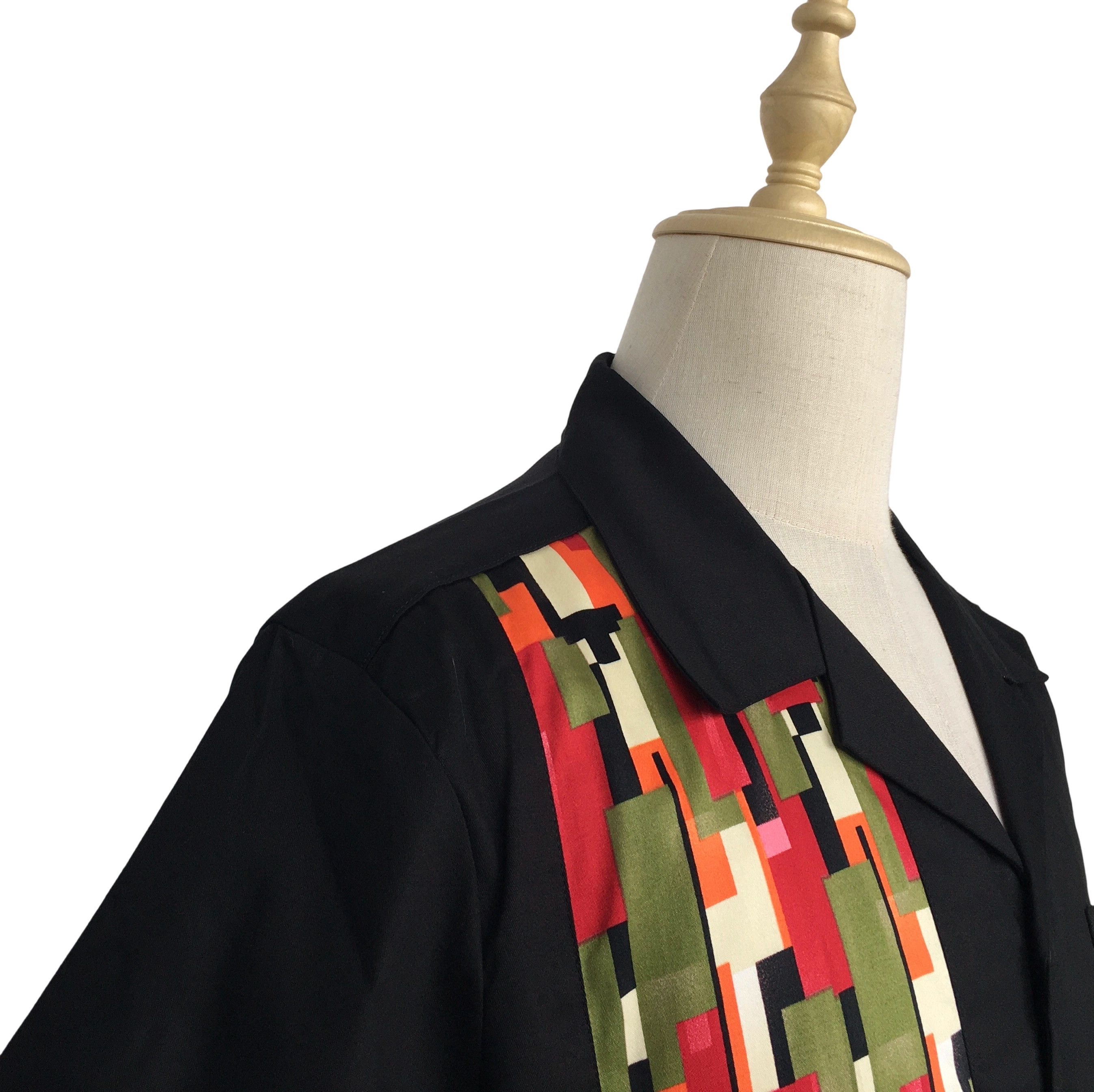 Other Black Contrast Mosaic Casual Summer Shirts Size US XXL / EU 58 / 5 - 7 Thumbnail