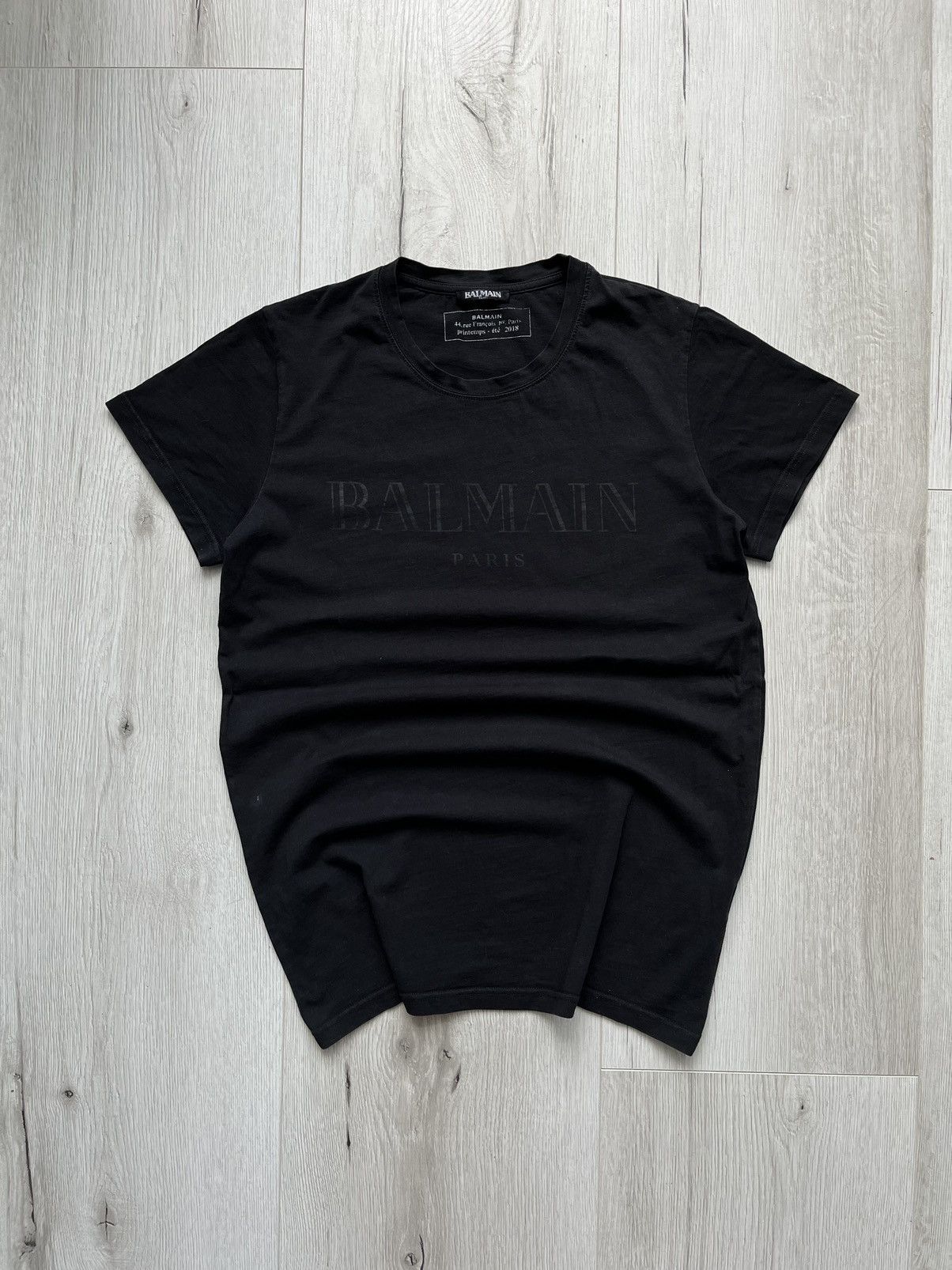 Balmain Luxury Vintage Balmain Paris Centre Logo Black T Shirt M size Mens Grailed