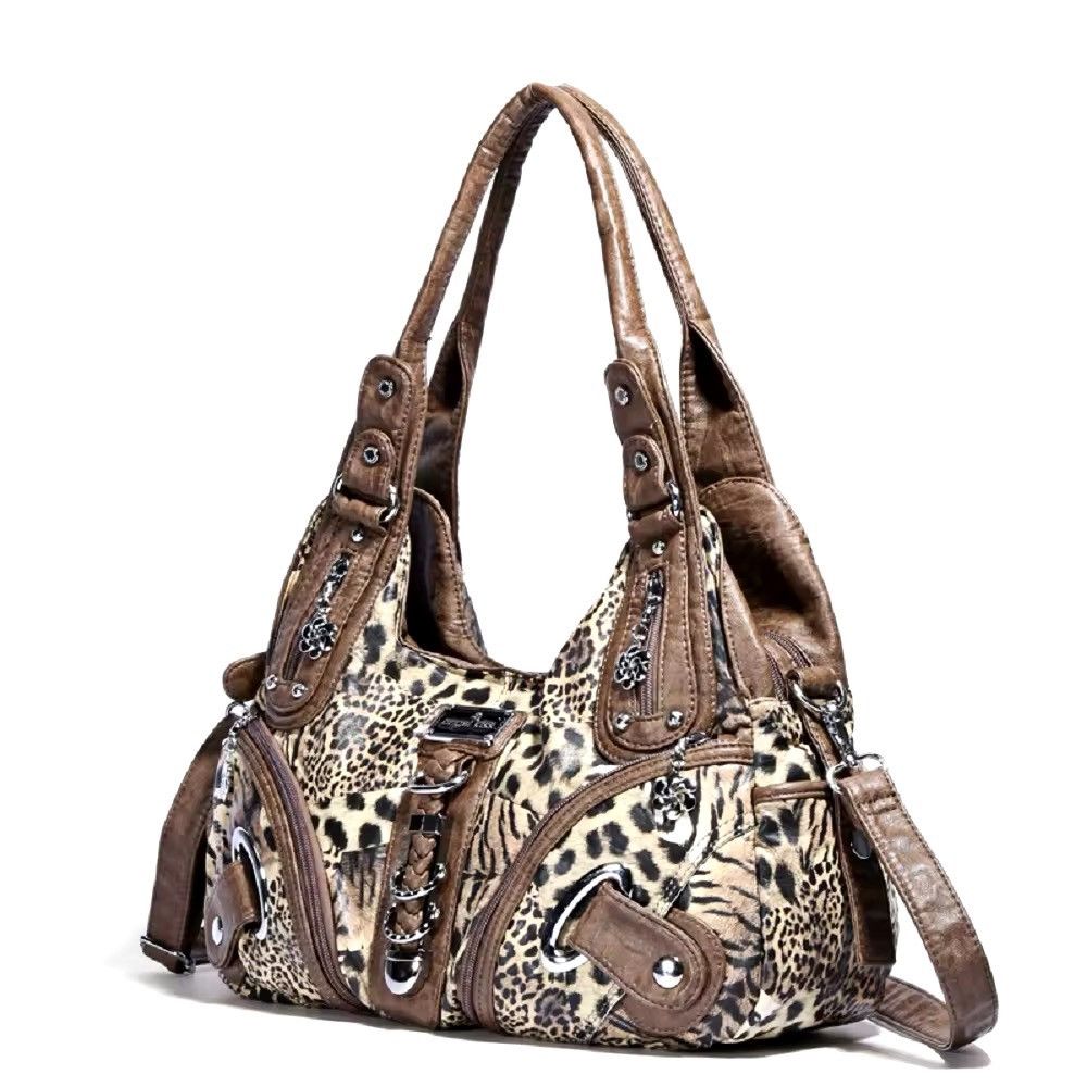 Vintage Retro 00s Tote Bag Leopard Shoulder Bag Size ONE SIZE - 2 Thumbnail