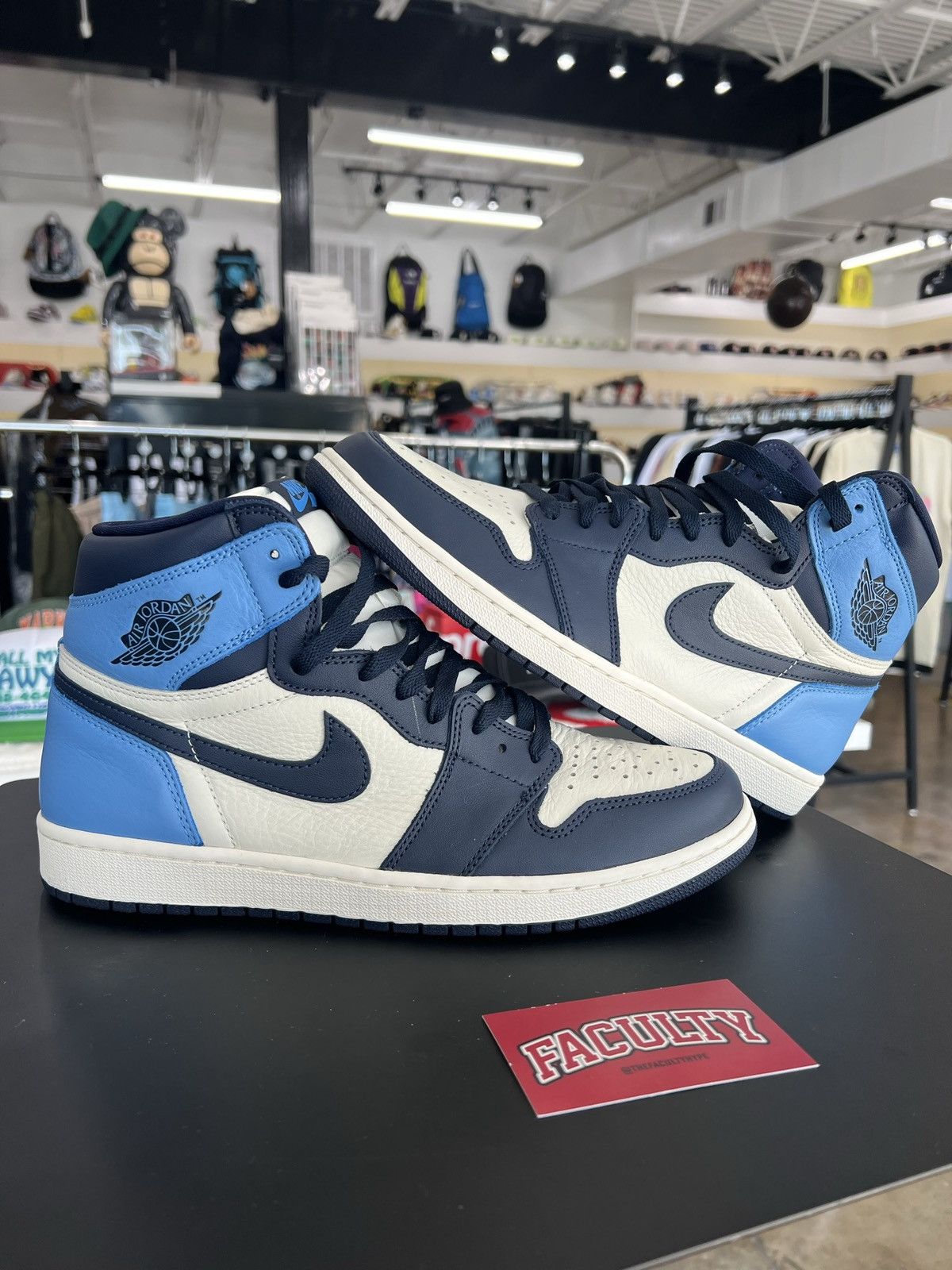 image of Jordan Nike Jordan 1 Retro High Obsidian Shoes in Blue, Men's (Size 11)