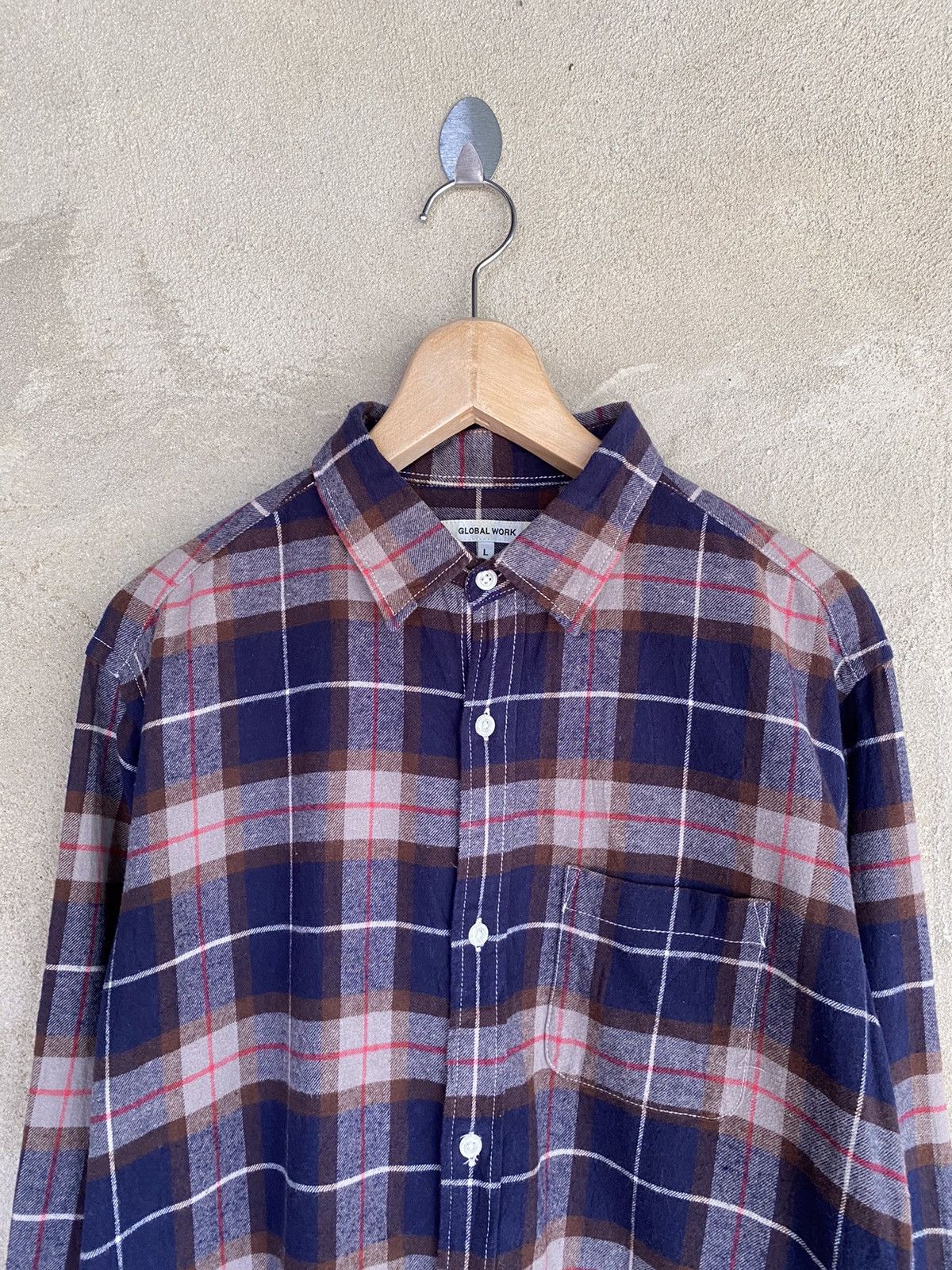 Global Work Japanese Brand Global Work Plaid Tartan Flannel Shirt Size US M / EU 48-50 / 2 - 3 Thumbnail