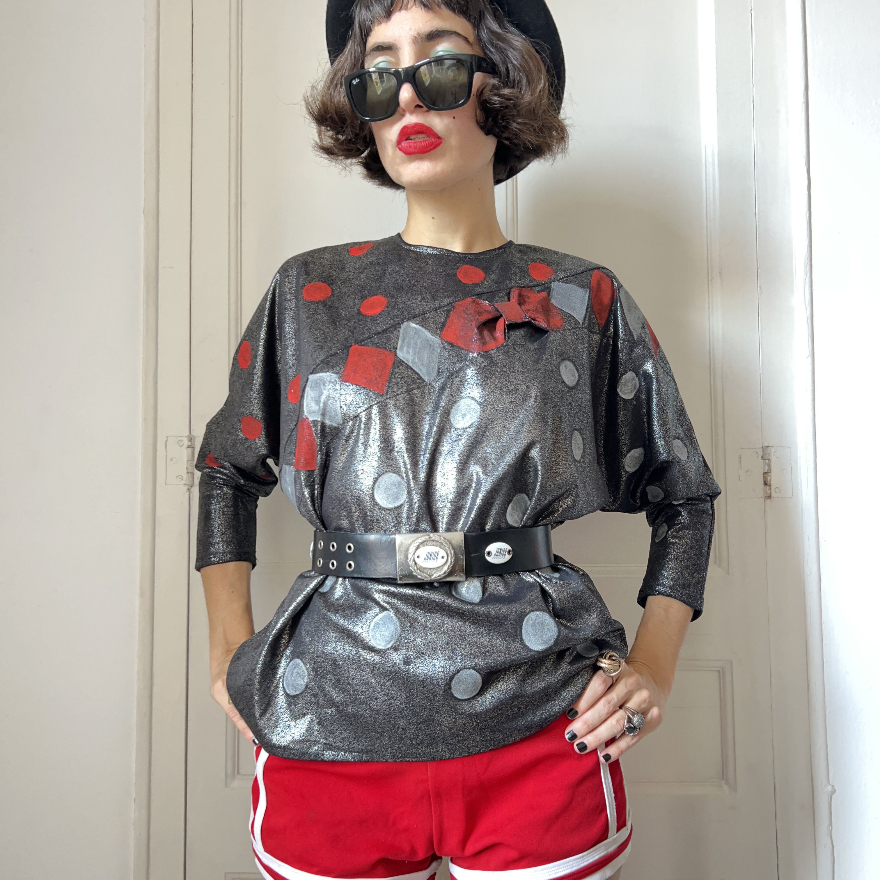 Custommade Custommade Polka Dot Argyle Harlequin Metallic Blouse Size L / US 10 / IT 46 - 4 Thumbnail