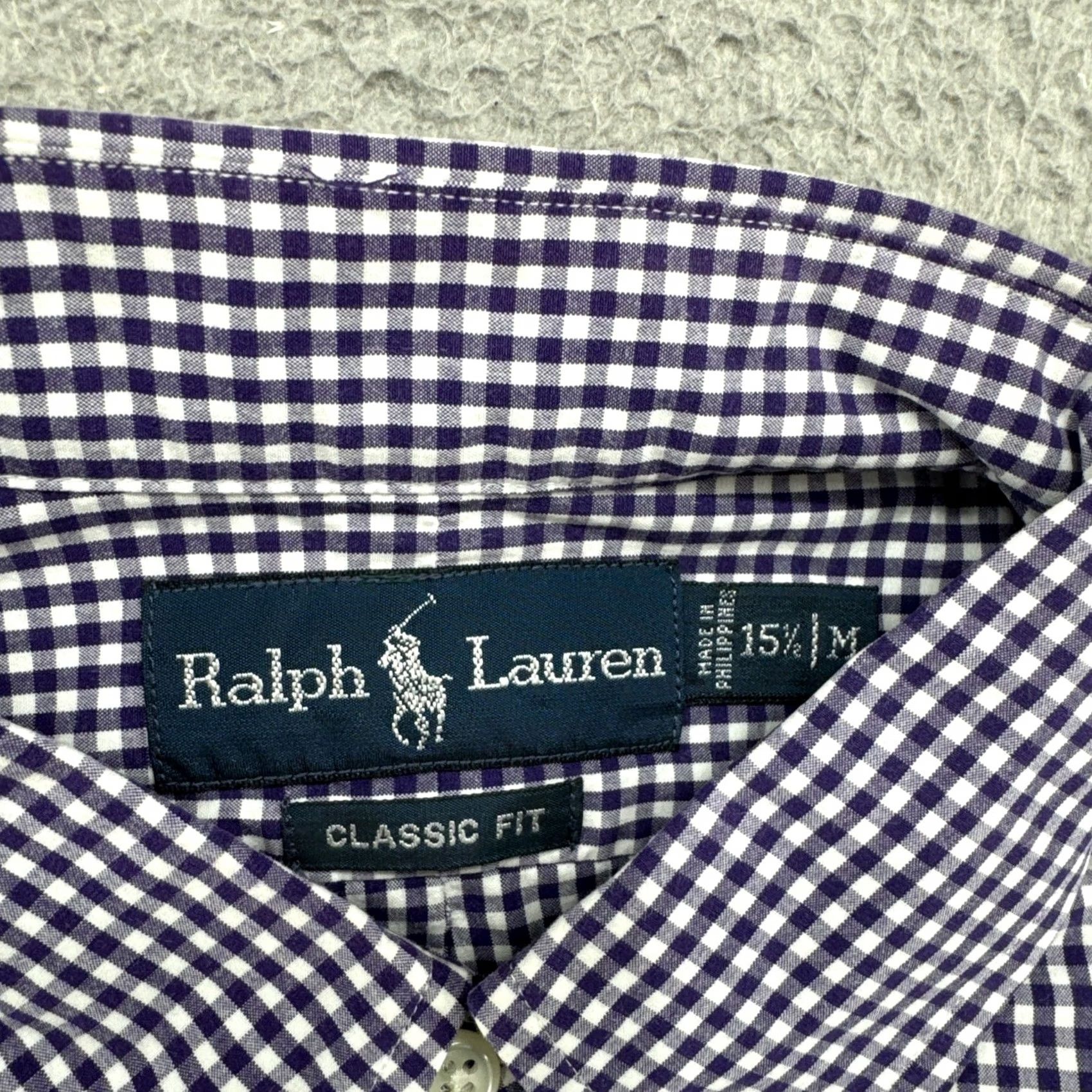 Ralph Lauren VTG Ralph Lauren Shirt Long Sleeve Button-Down Plaid Purple Classic Fit M Size US M / EU 48-50 / 2 - 3 Thumbnail