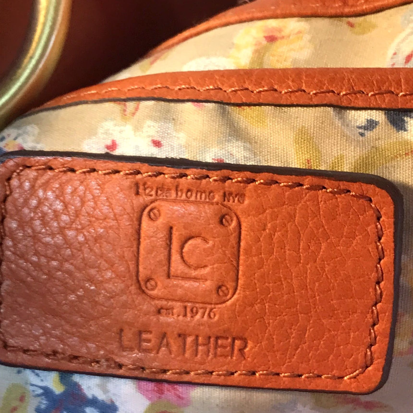 Liz Claiborne Liz Claiborne Orange Leather Tote Bag Large 16inW x 10inH Double Handle Women's Size ONE SIZE - 5 Thumbnail