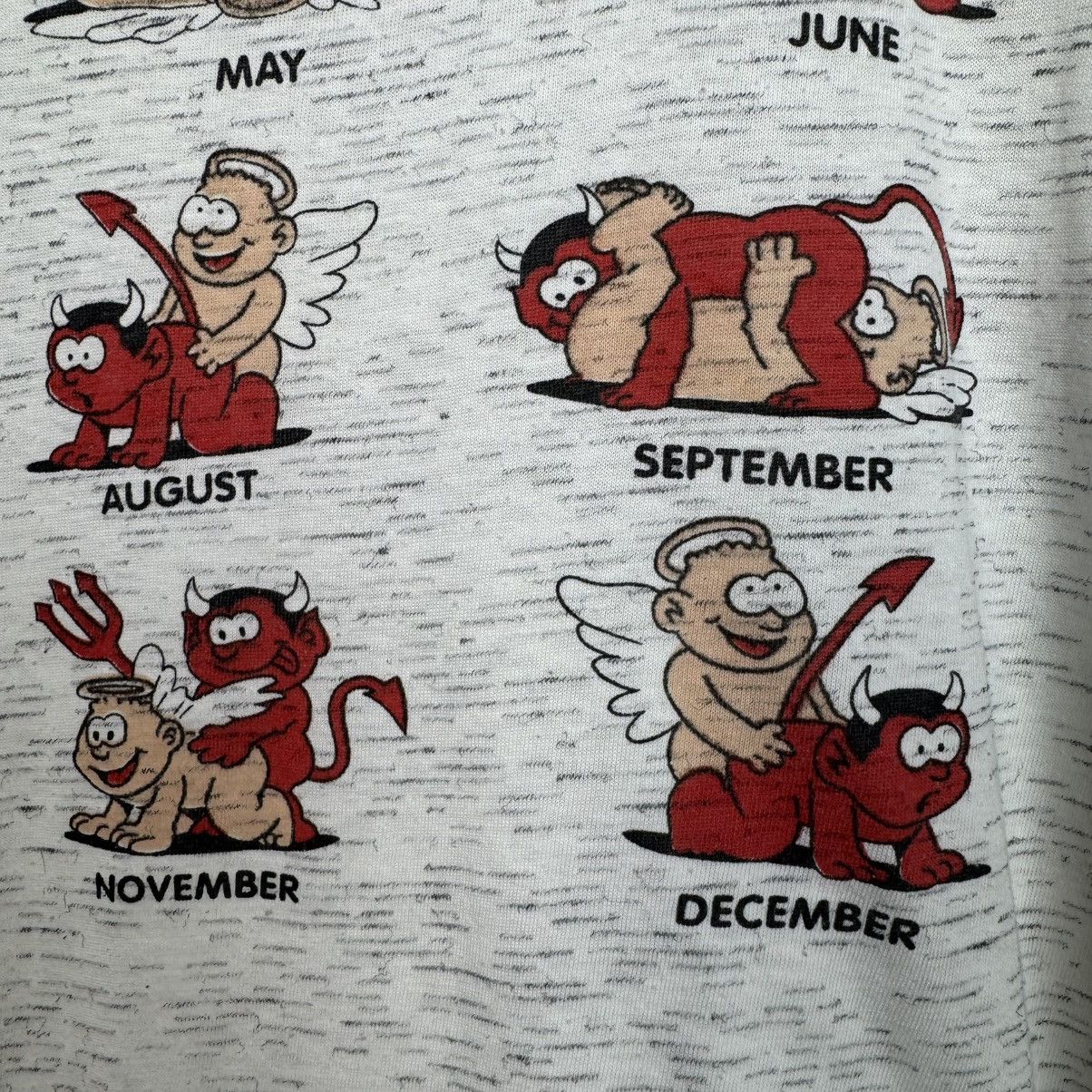 Vintage ANGEL DEVIL SEX POSITION Y2K T-SHIRT KAMA SUTRA TEMPTATION Size US L / EU 52-54 / 3 - 7 Thumbnail