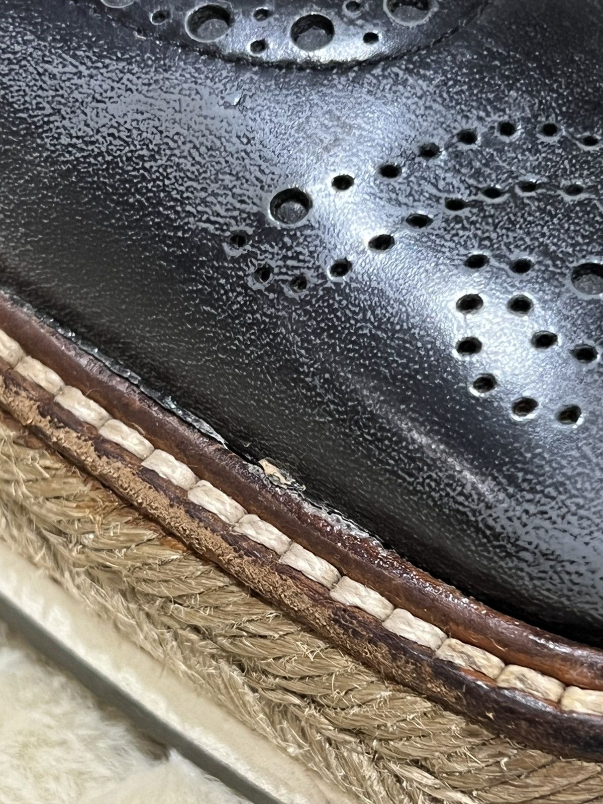 Prada Prada Men's Shoes Brogue Leather Navy Blue Wingtip Oxford Size US 6.5 / EU 39-40 - 12 Thumbnail