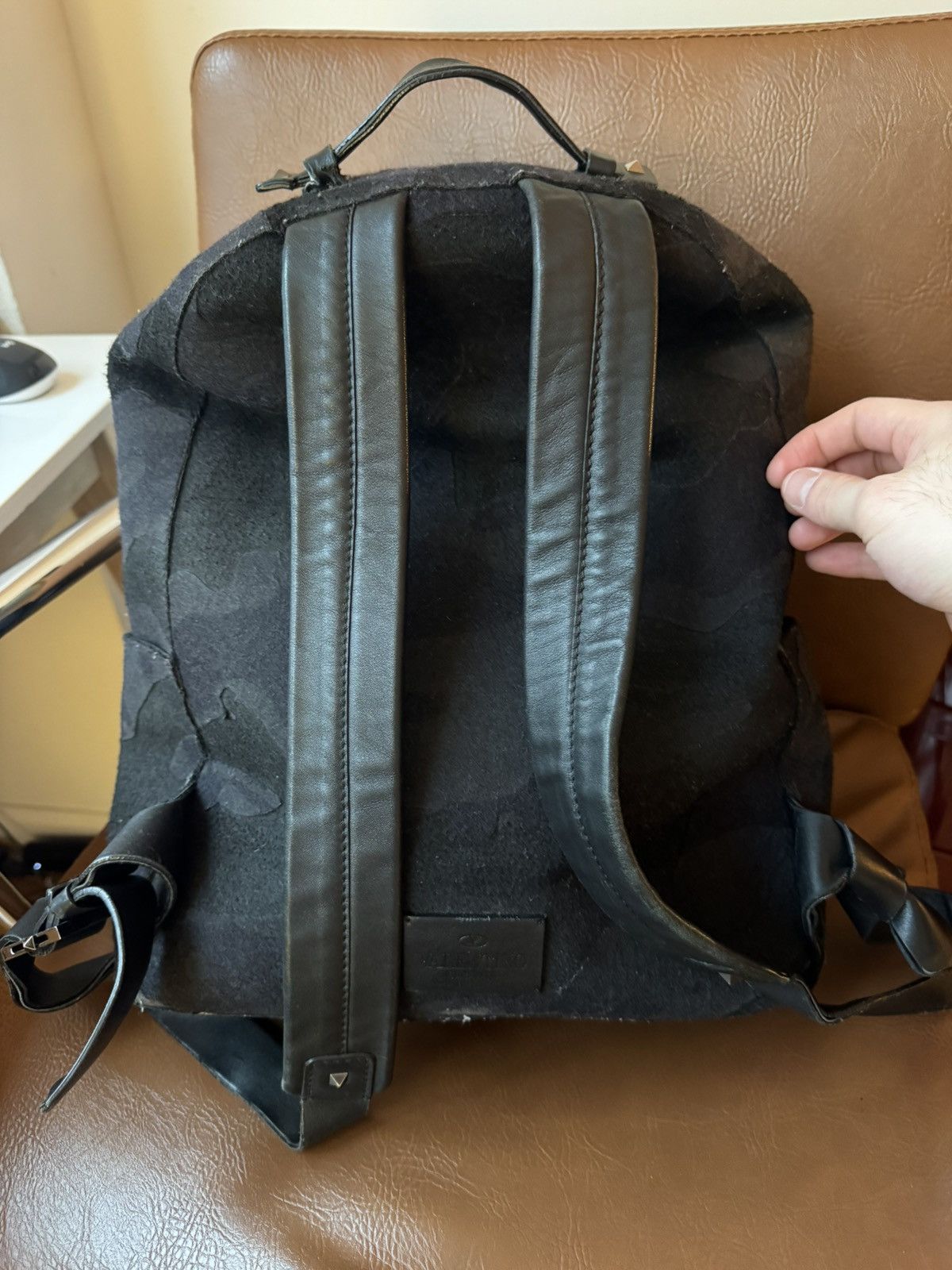 Valentino Valentino Garavani Wool Camouflage-Pattern Backpack Size ONE SIZE - 2 Thumbnail