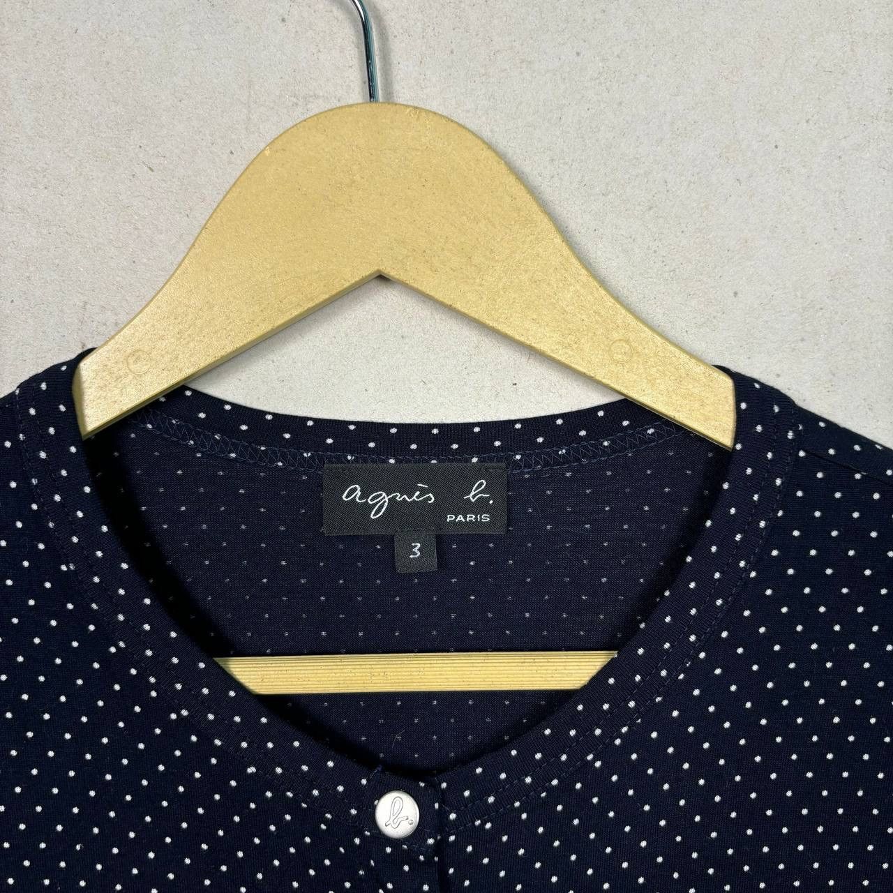 agnes b. AGNES B. Polka Dot Snap Cardigan Crop Top Vtg 90s Y2k Size M / US 6-8 / IT 42-44 - 5 Thumbnail