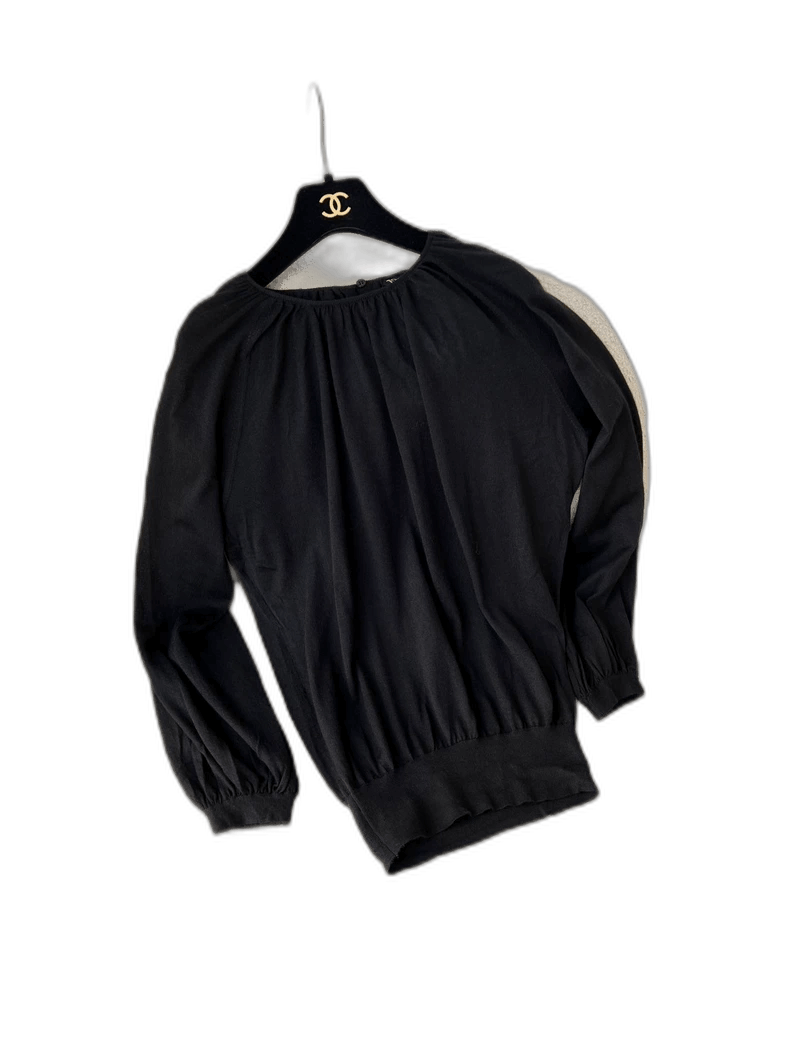 Tom Ford Tom Ford Black Knit Bubble Sleeve Top-yf Size US S / EU 44-46 / 1 - 1 Thumbnail