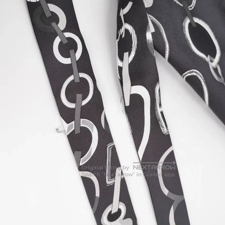 Hermes Hermes Black chain-patterned dress, 100% silk and cashmere Size XS / US 0-2 / IT 36-38 - 4 Thumbnail