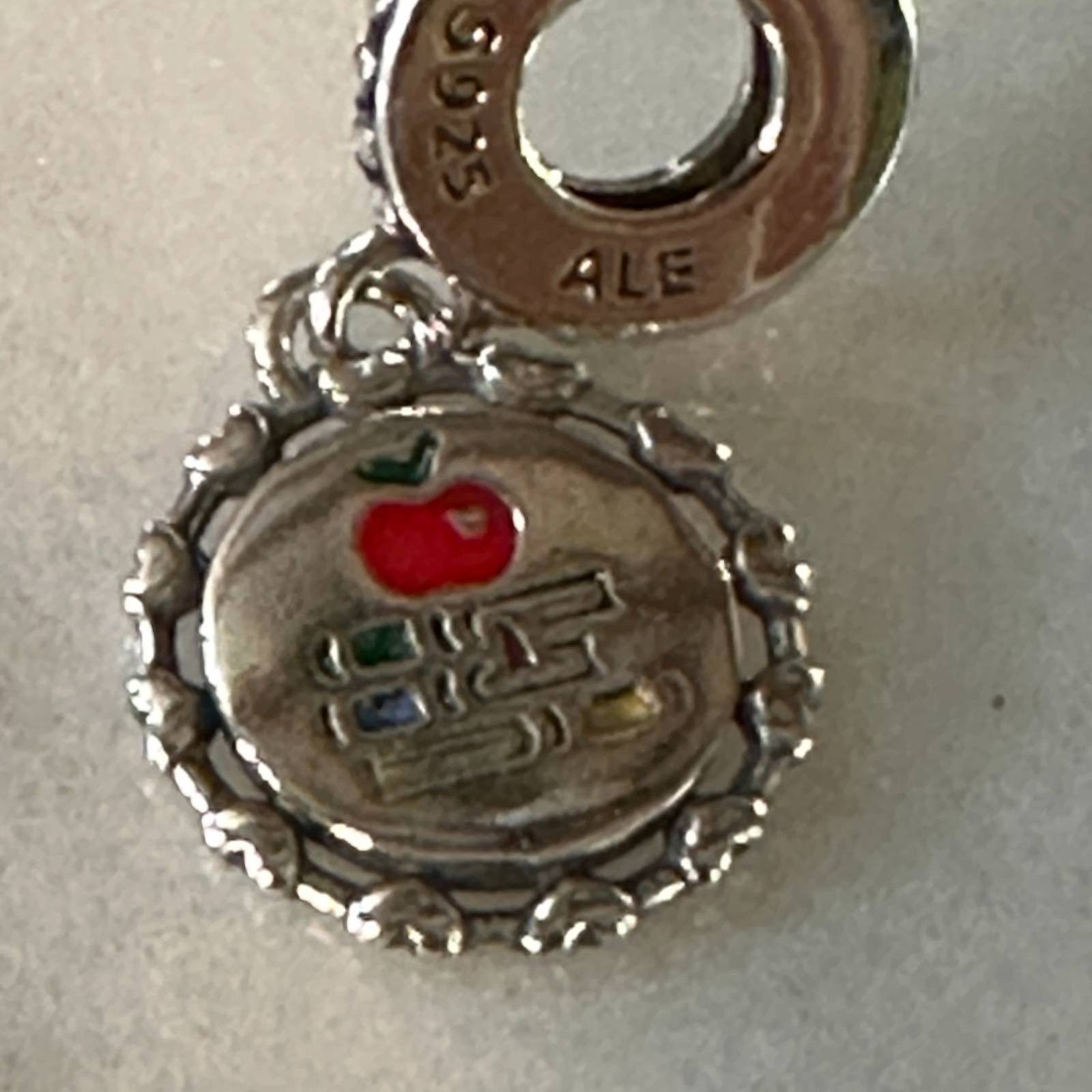 pandora Authentic Pandora School Teacher Apple Engravable Dangle Cha Size ONE SIZE - 1 Thumbnail