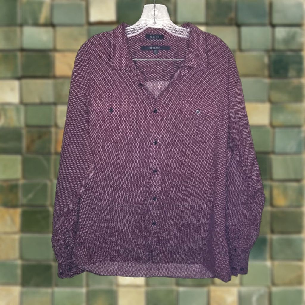 Buckle Black VINTAGE Buckle Black Mens Shirt 2XL Maroon Long Sleeve Button-Up Slim Fit Red 2XL Mens Shirt Size US XXL / EU 58 / 5 - 1 Thumbnail