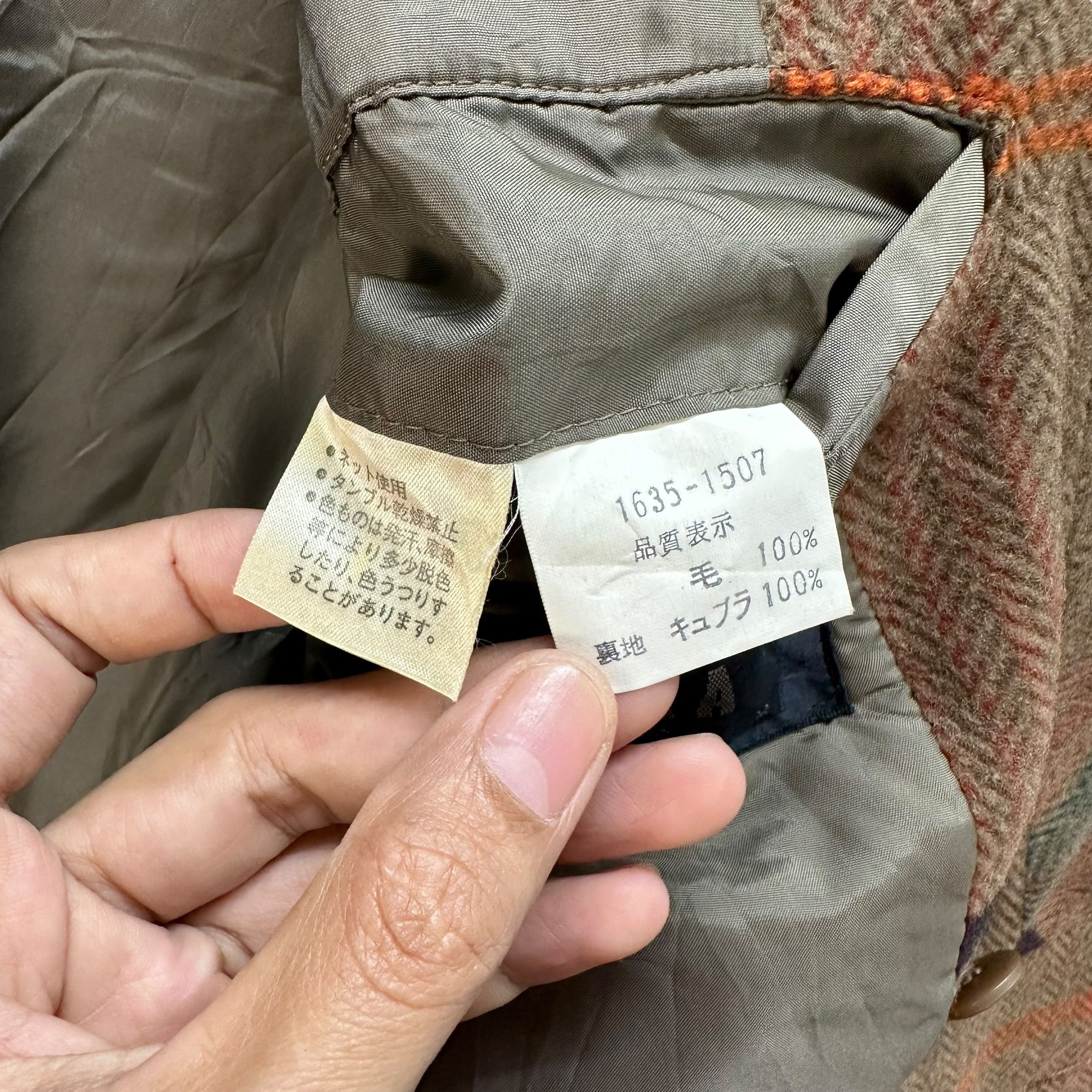 Japanese Brand 90's RAIKA Herringbone Double Breast Wool Jacket #A037-0851 Size US M / EU 48-50 / 2 - 8 Thumbnail