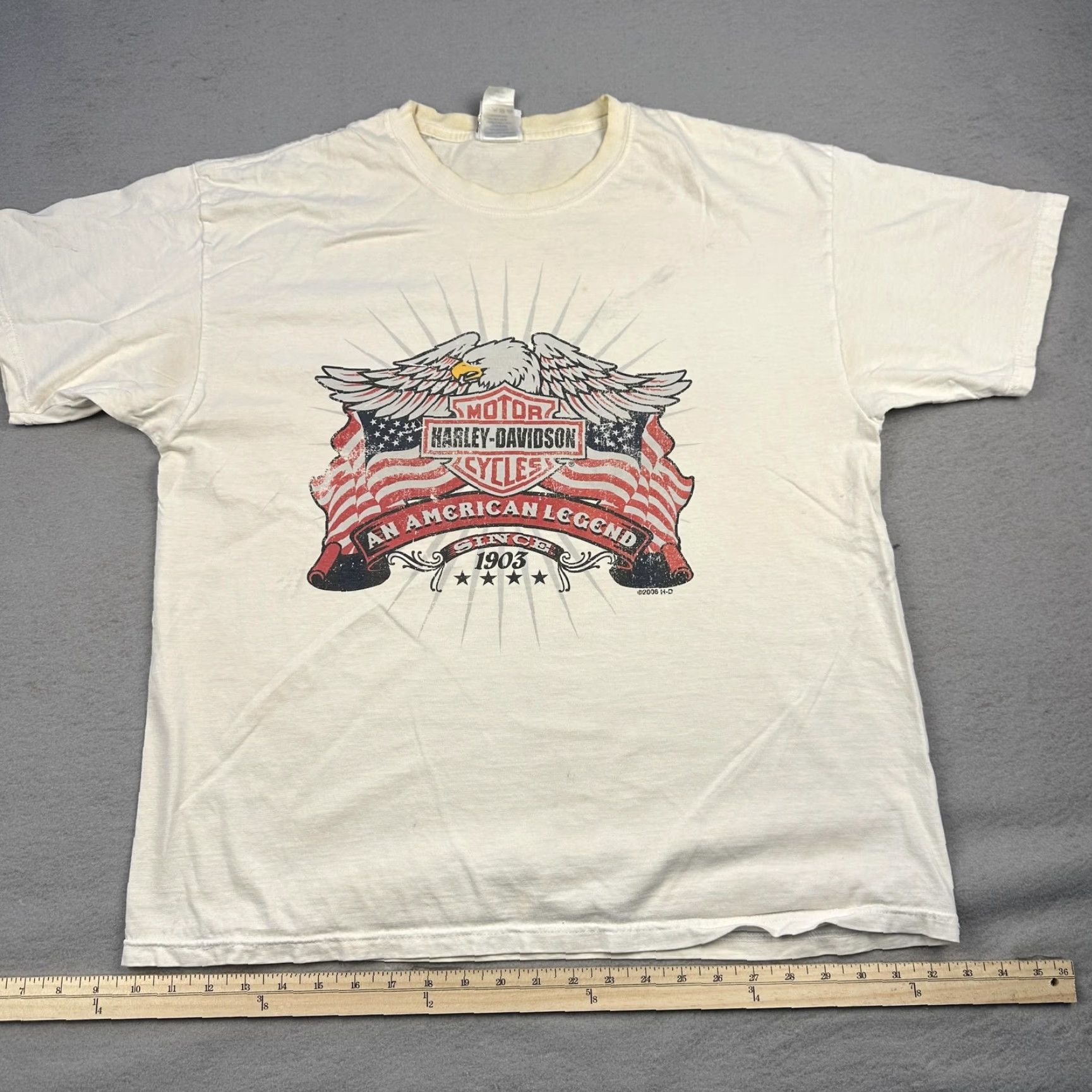 Harley Davidson Harley-Davidson Shirt Mens Large White Eagle American Legend Gainesville Florida Shirt T-Shirt Crew Neck Short Sleeve Graphic Print Vintage No Size US L / EU 52-54 / 3 - 2 Thumbnail