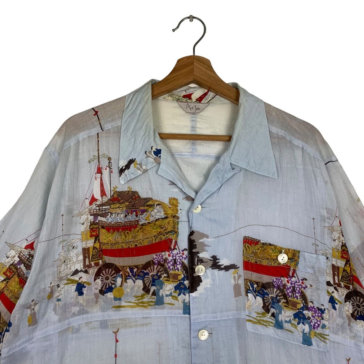Vintage ART JINN Cotton Shirt #0162-C8 Size US L / EU 52-54 / 3 - 3 Thumbnail
