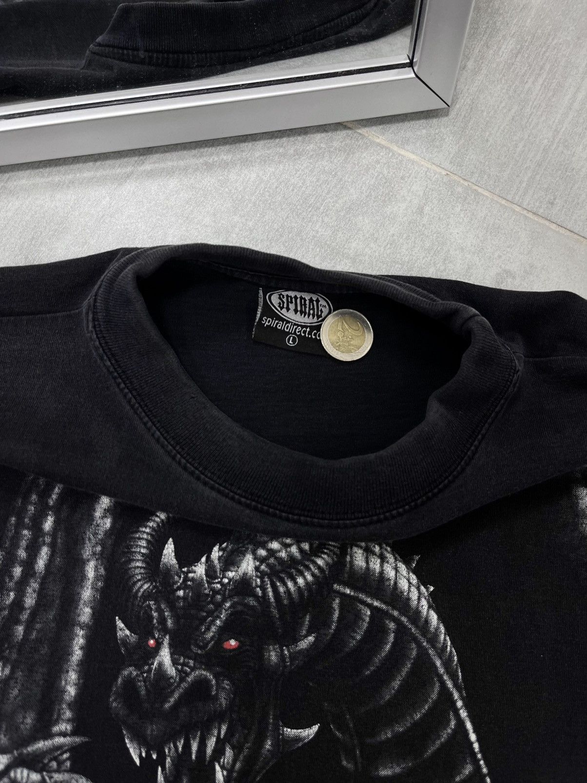 Other Vintage Spiral Direct T Shirt Dragon Pentagram Print Rock Size US L / EU 52-54 / 3 - 8 Thumbnail