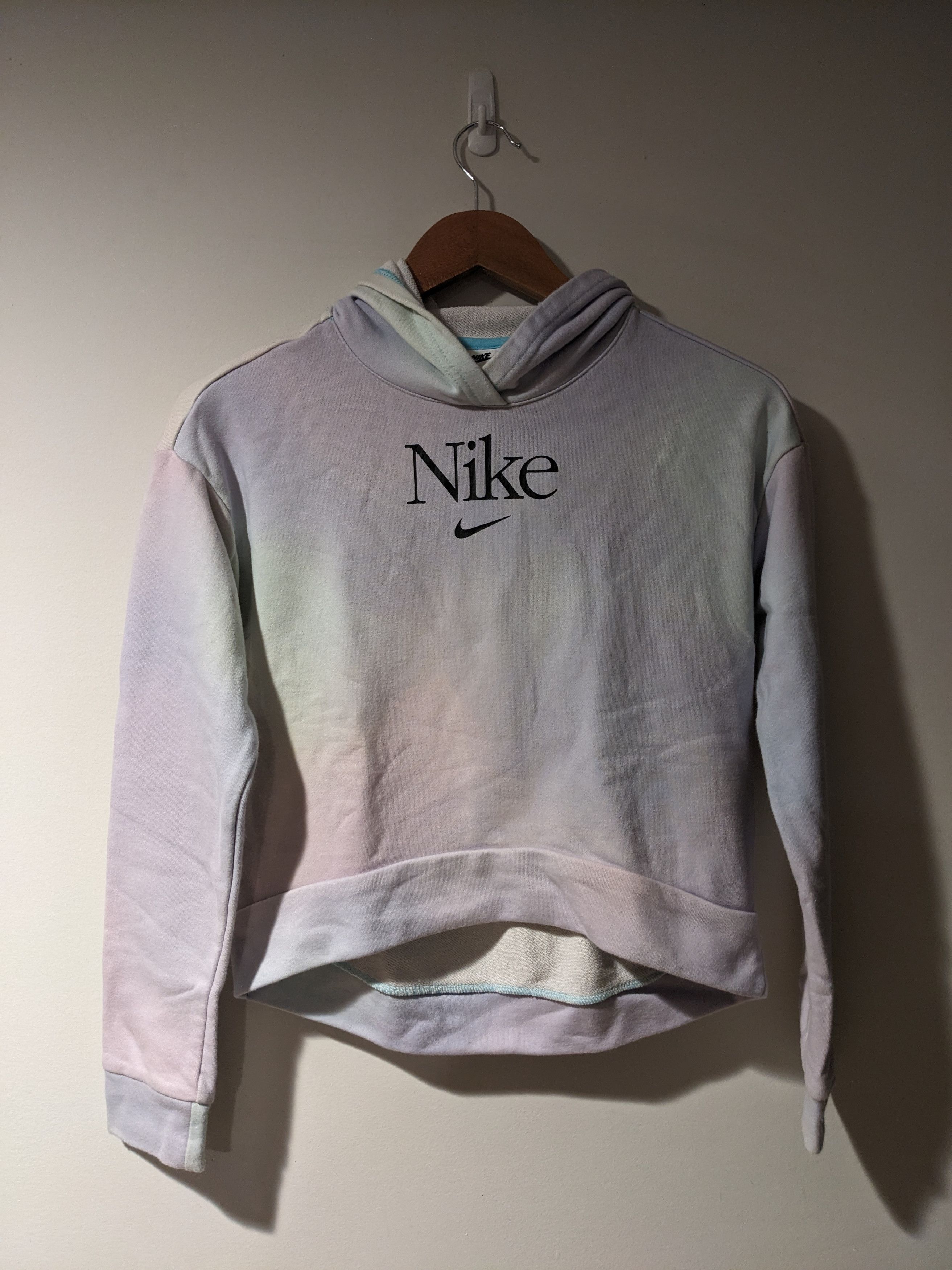 Nike × Vintage Vintage 2010's Nike Center Swoosh Woman's Cropped Hoodie Size L / US 10 / IT 46 - 1 Thumbnail