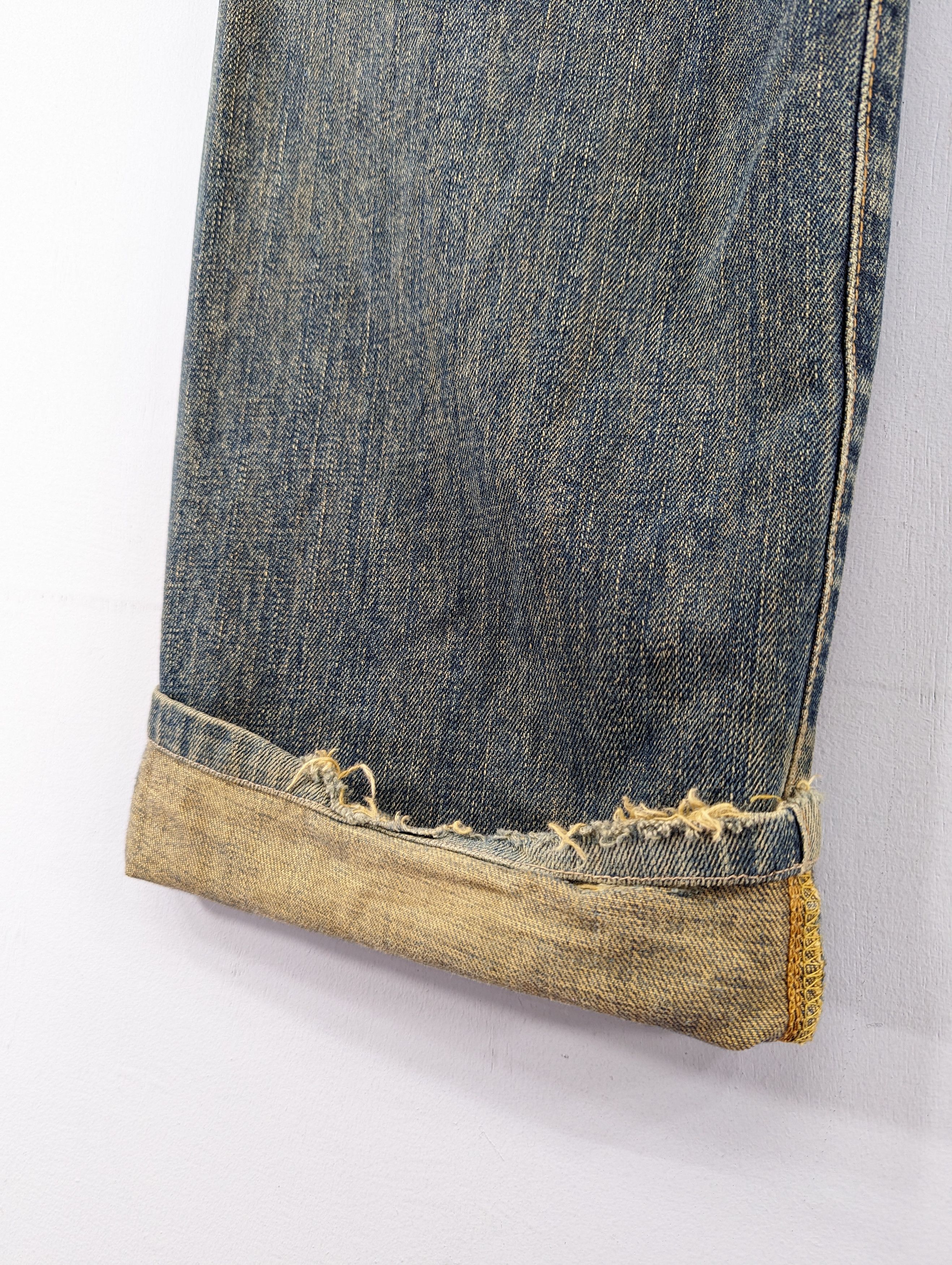 Edwin Vintage Edwin 505 X Distressed Selvedge Dirty Blue Jean Size US 35 - 14 Thumbnail